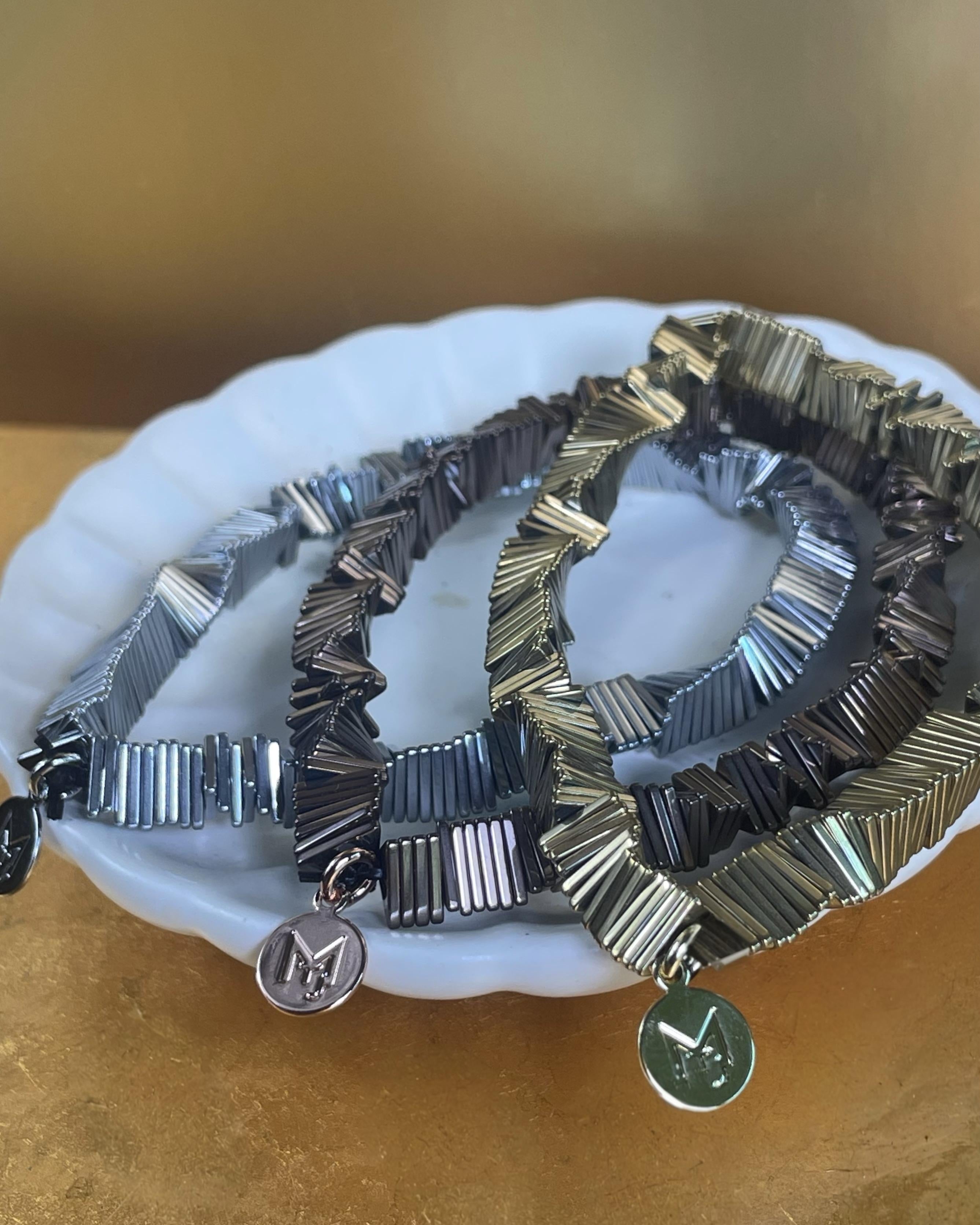 MARILYN TAN JEWELLERY | Kinetic Hematite Gemstone Elastic Bracelet