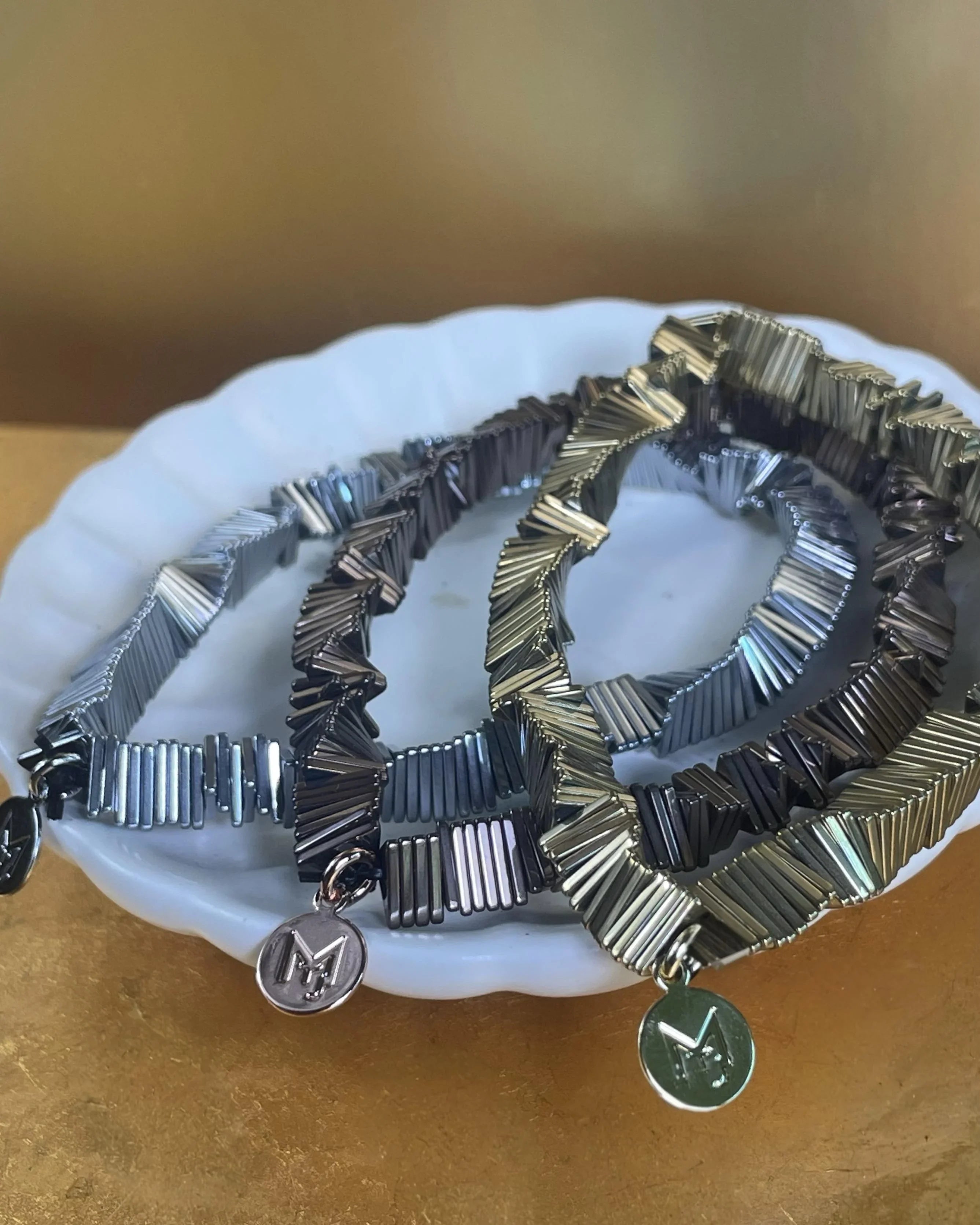 MARILYN TAN JEWELLERY | Kinetic Hematite Gemstone Elastic Bracelet
