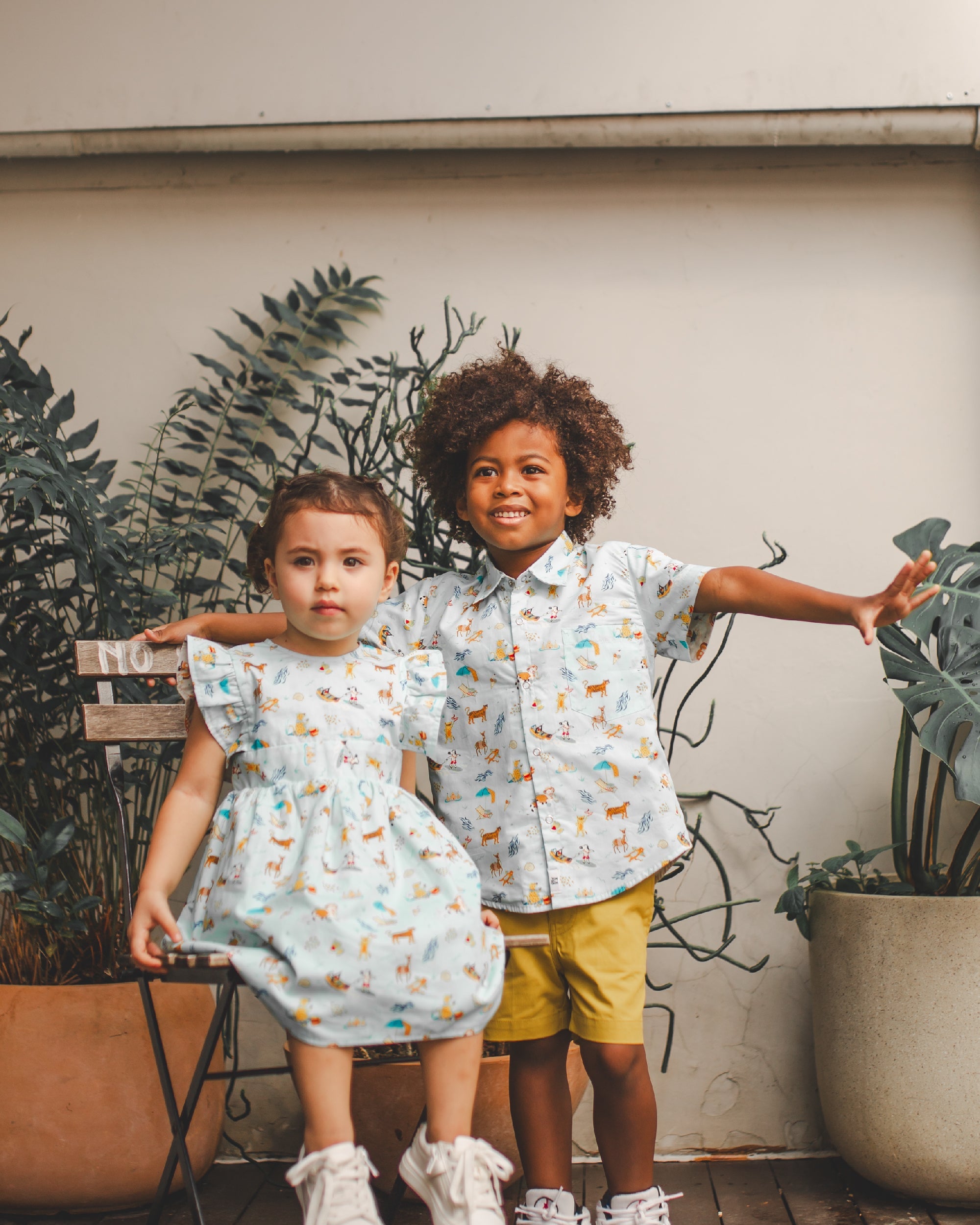 MAISON Q | Tiger Tiger Reversible Flared Sleeves Dress