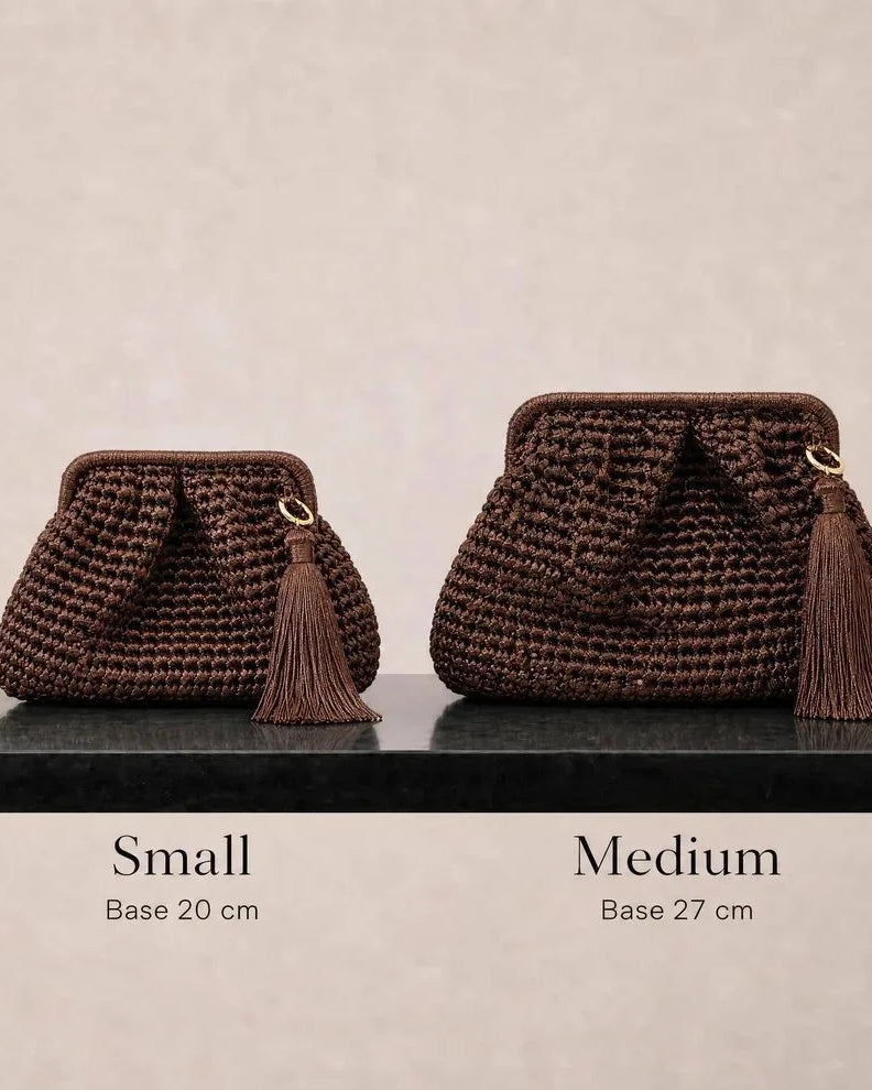 DESTI SAINT | Metallic Weave Small Clutch | Bronze