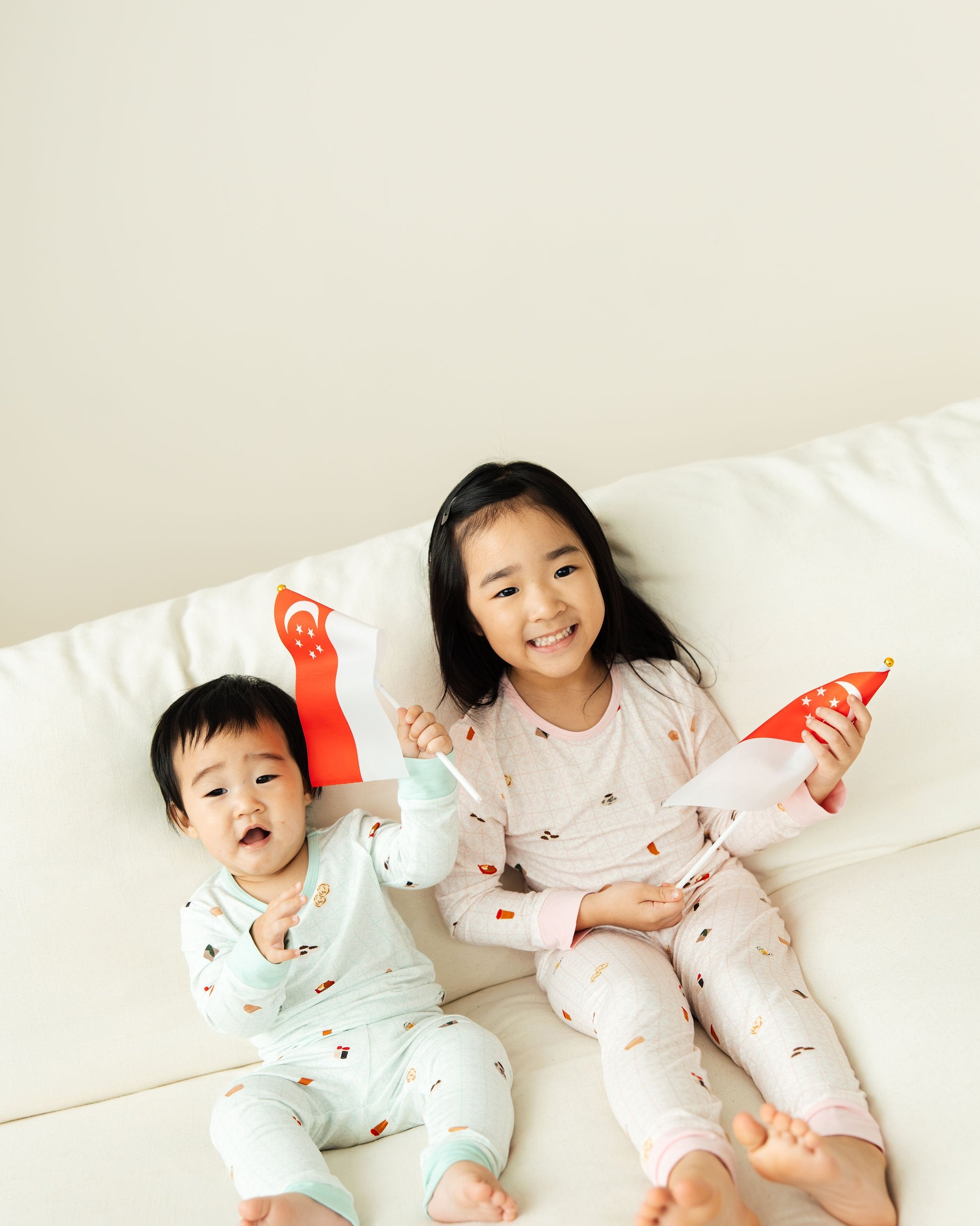 SELENIGHTCO | Kids Long Pyjamas Set | Kopitiam Blush