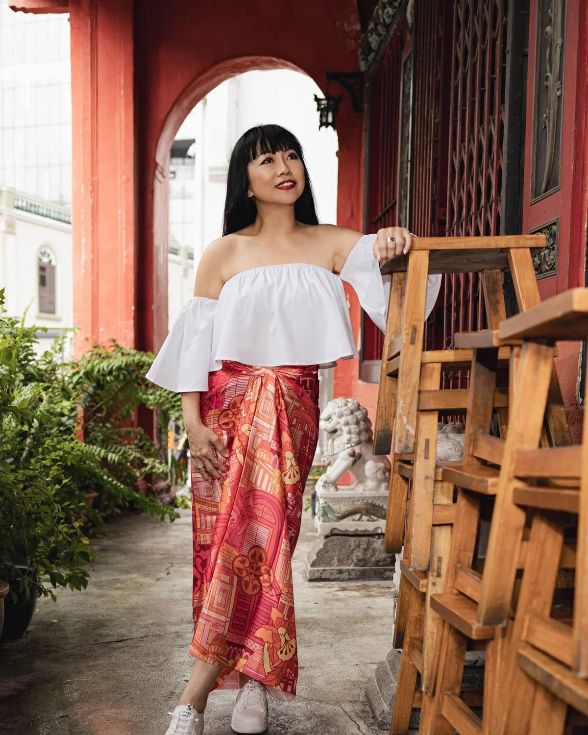 PHOTO PHACTORY | Jiwas Wrap Skirt | Joo Chiat Fuchsia Skirt