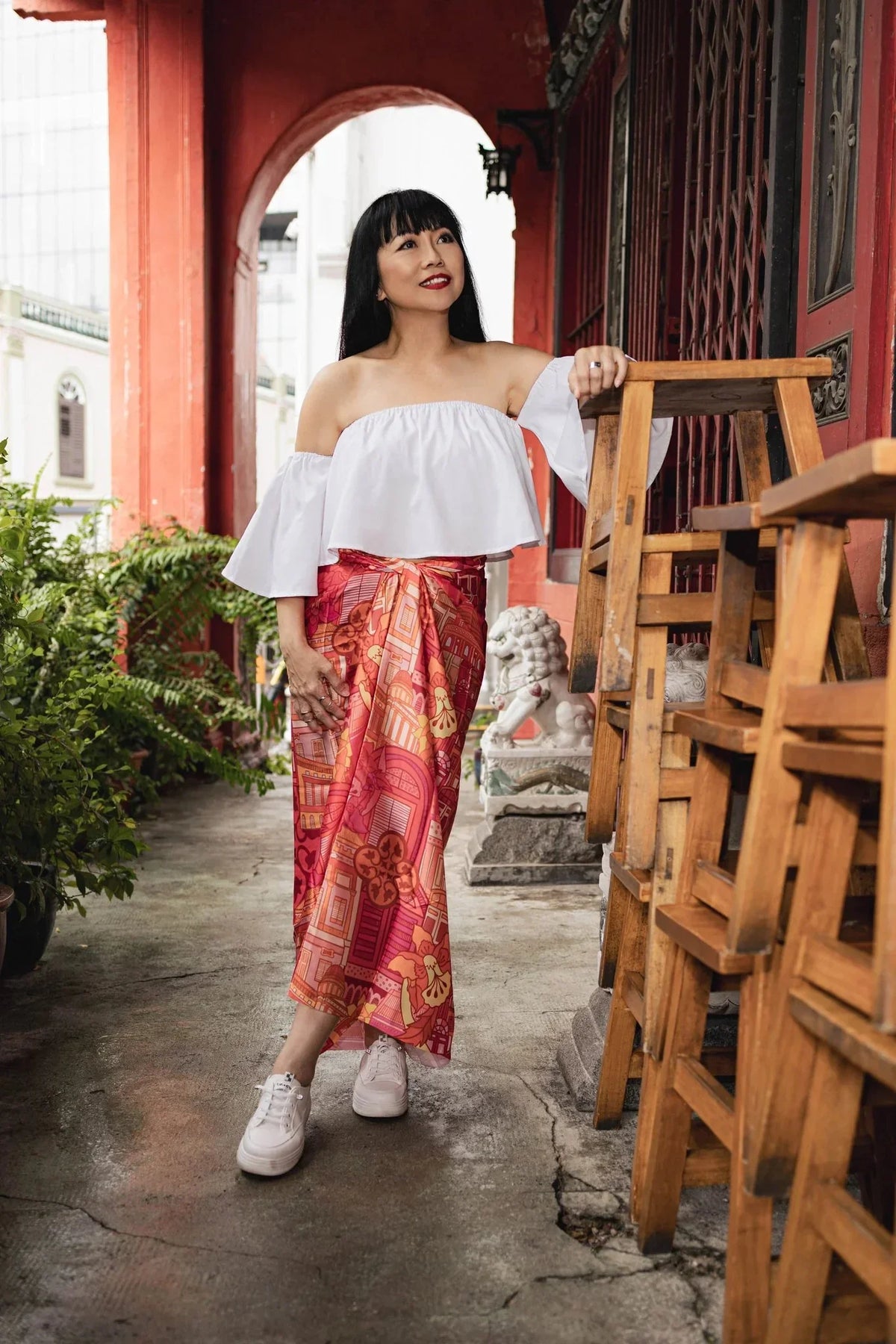 PHOTO PHACTORY | Jiwas Wrap Skirt | Joo Chiat Fuchsia Skirt