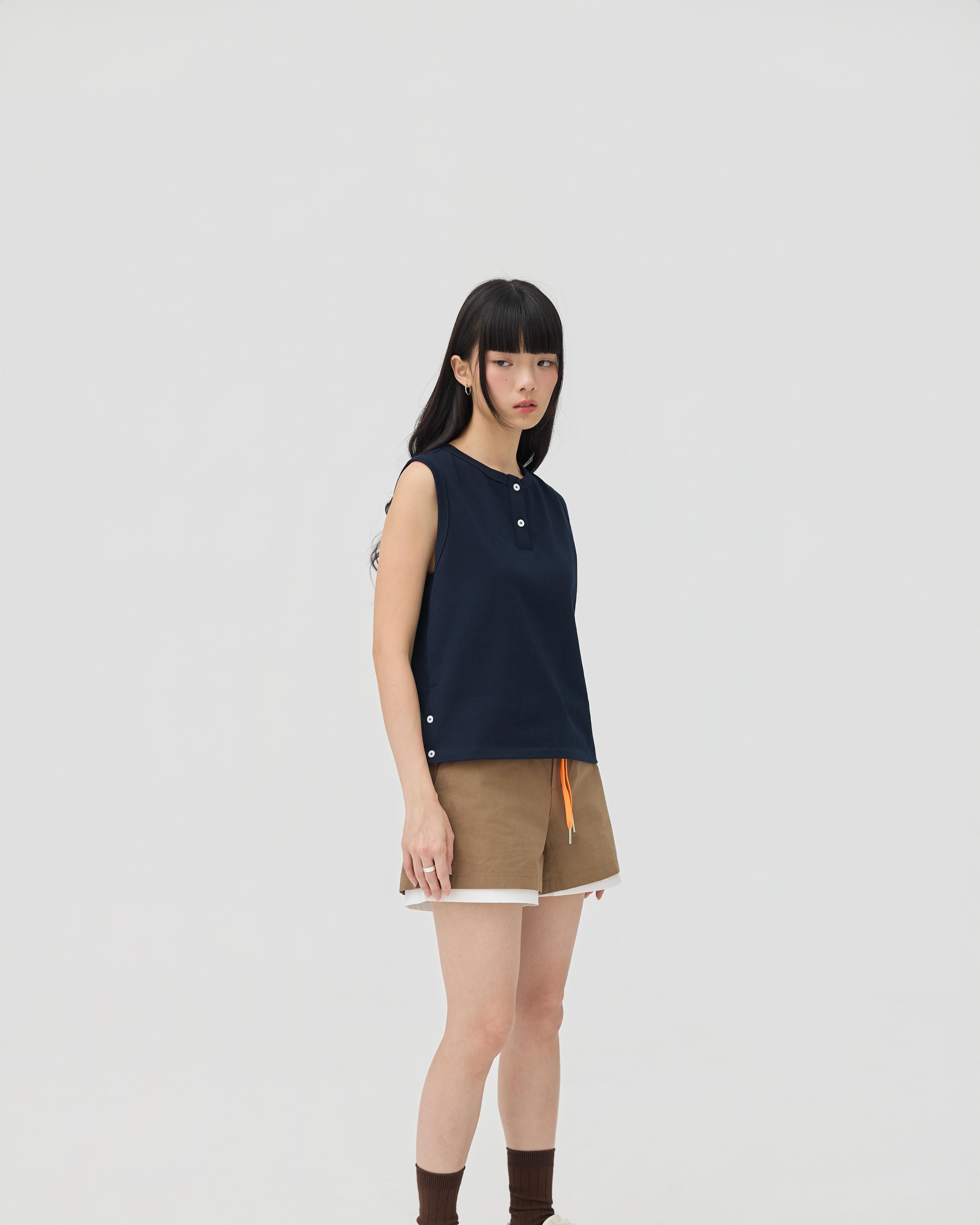 3EIGHTH | Musubi Henley Tank In Navy
