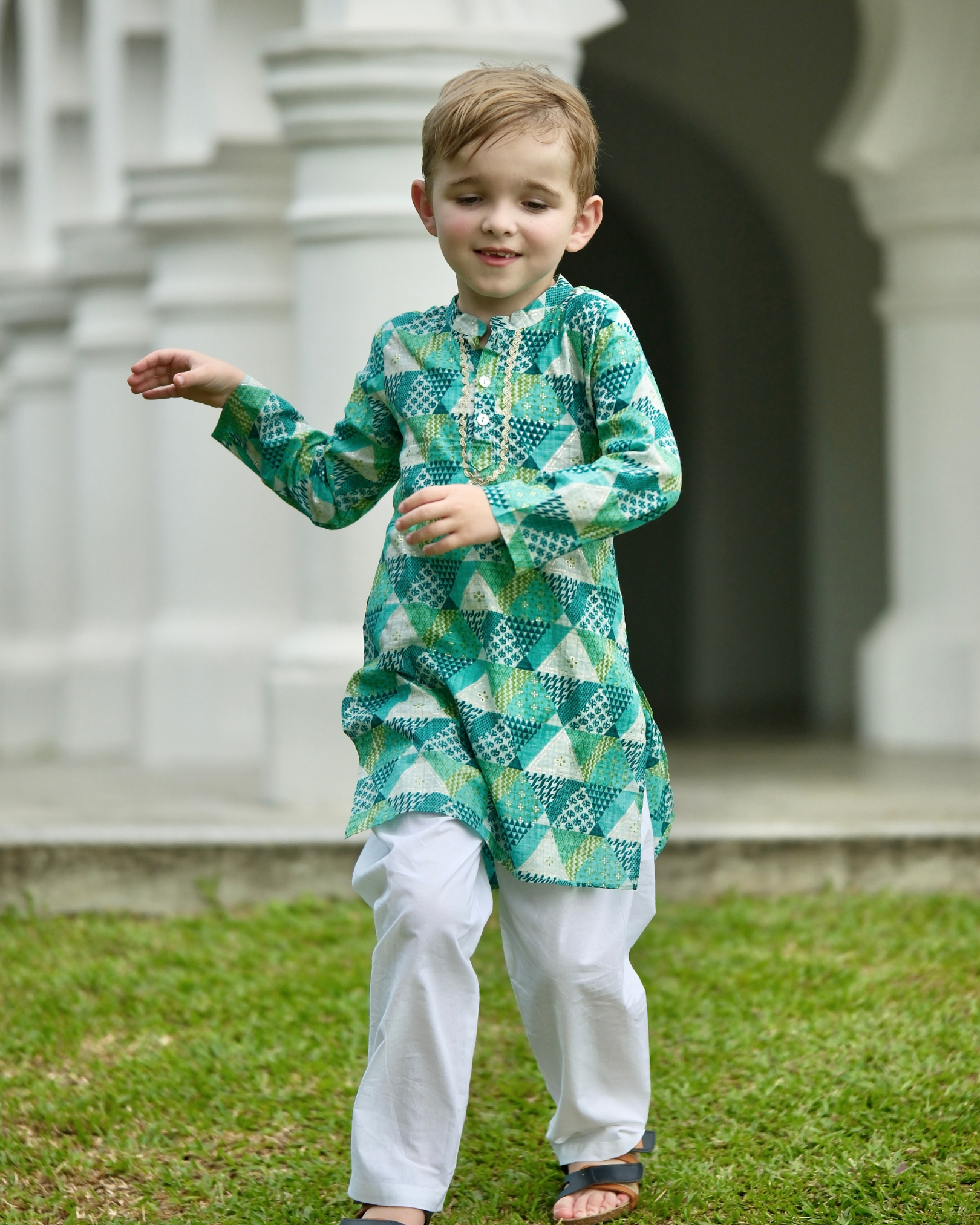 NIMBU | Mehak Blue Boys Kurta Pajama in Cotton
