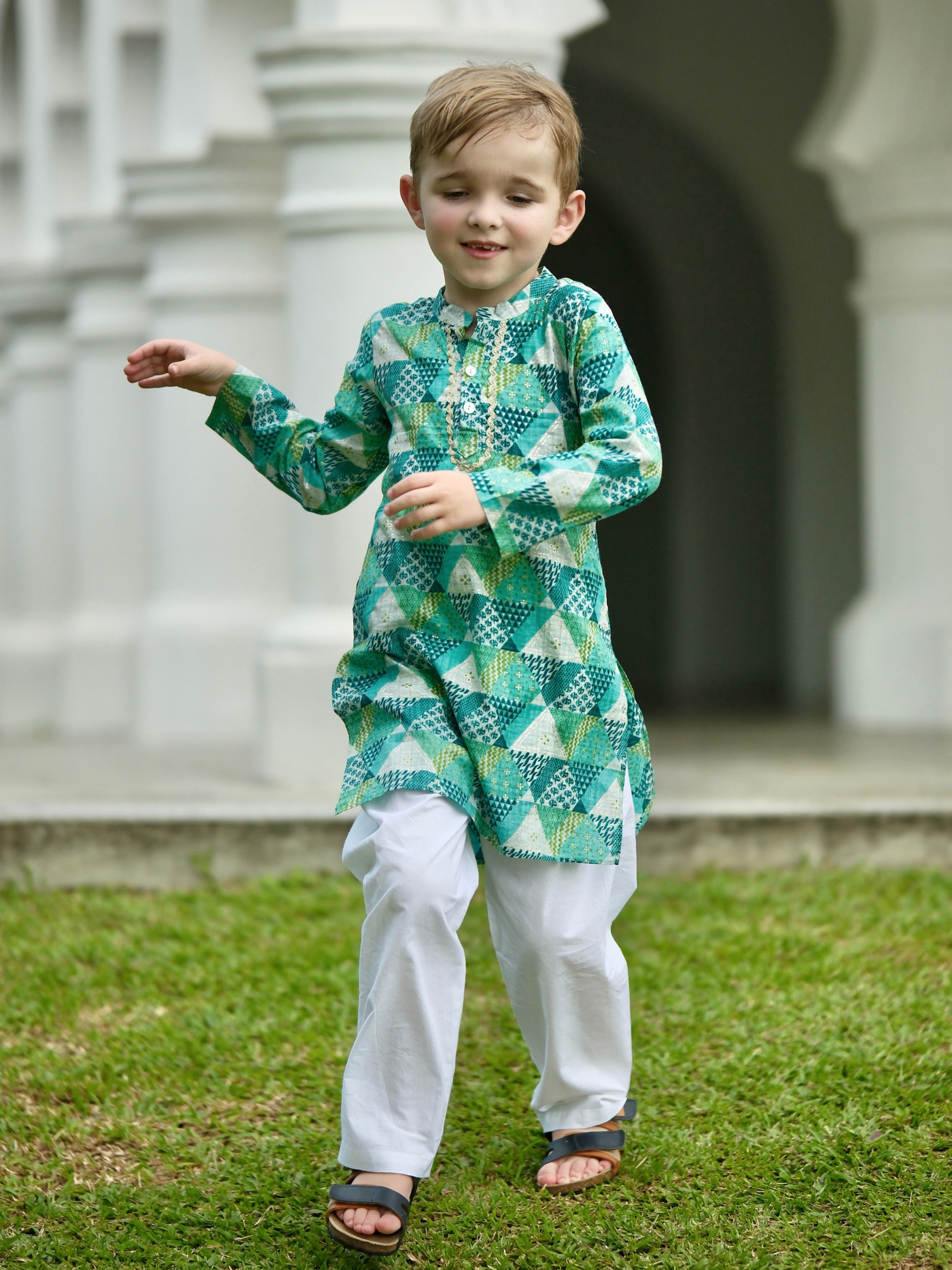 NIMBU | Mehak Blue Boys Kurta Pajama in Cotton