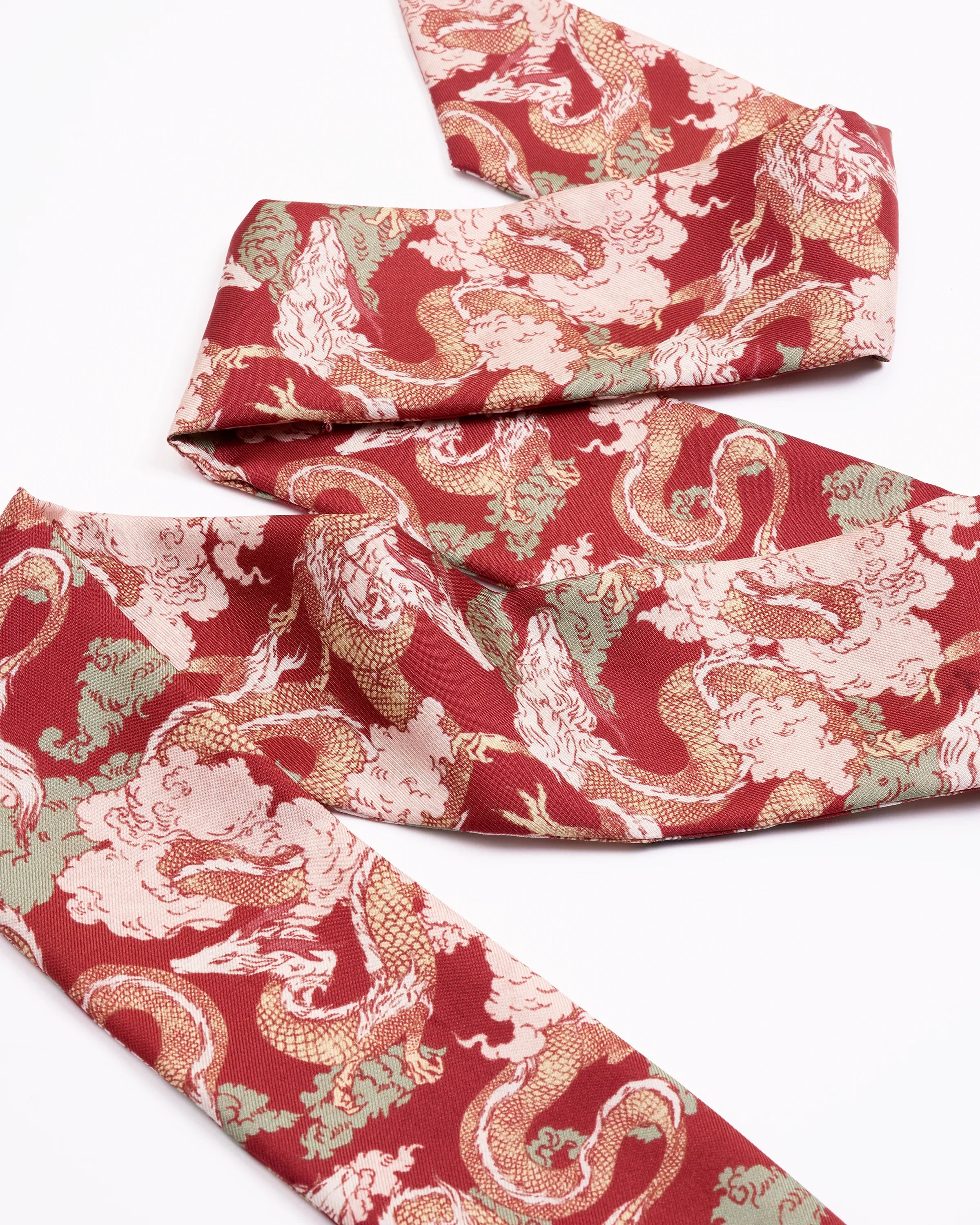 STUDIO QILING | Dragon Scarlet Silk Bandeau 100
