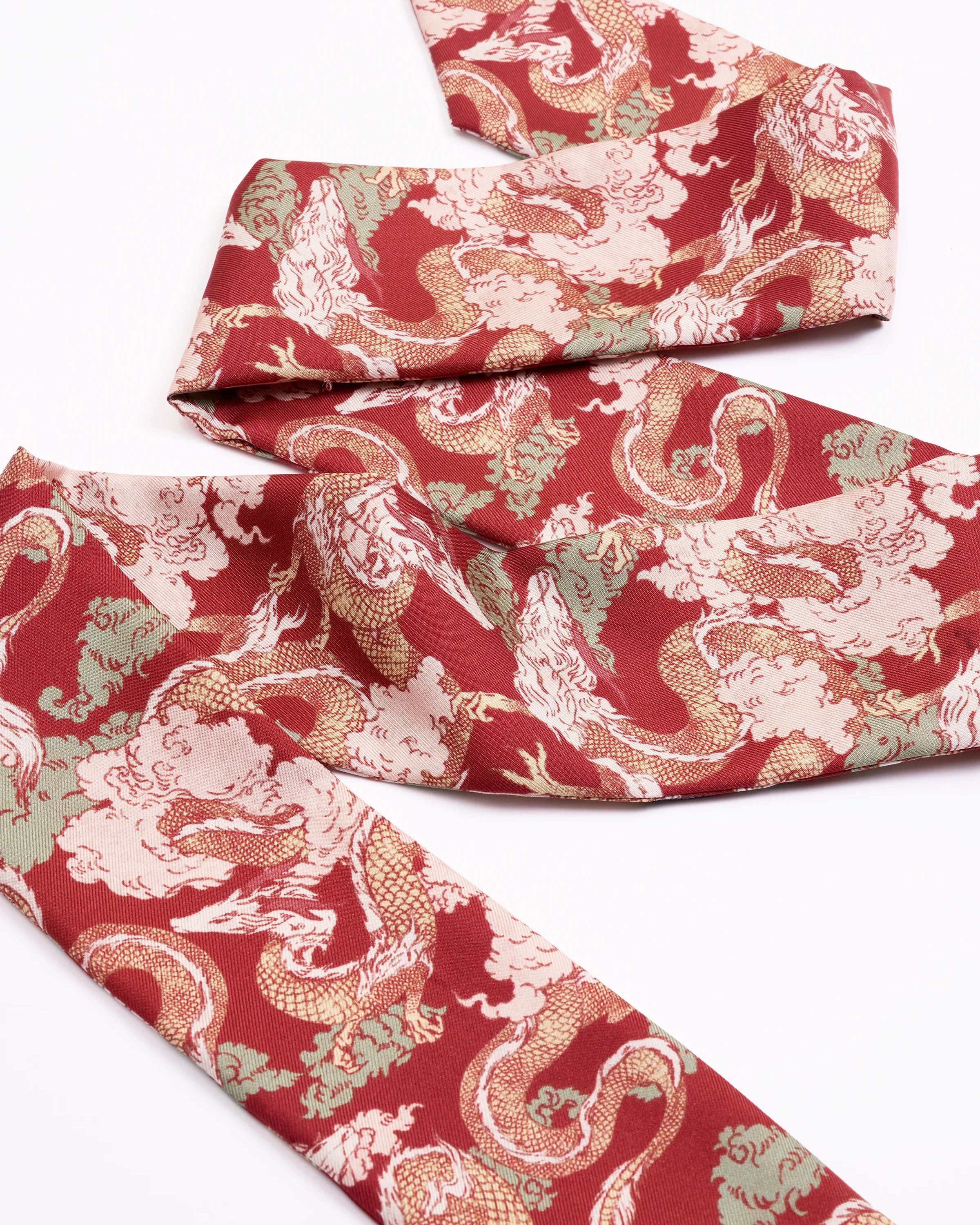 STUDIO QILING | Dragon Scarlet Silk Bandeau 100