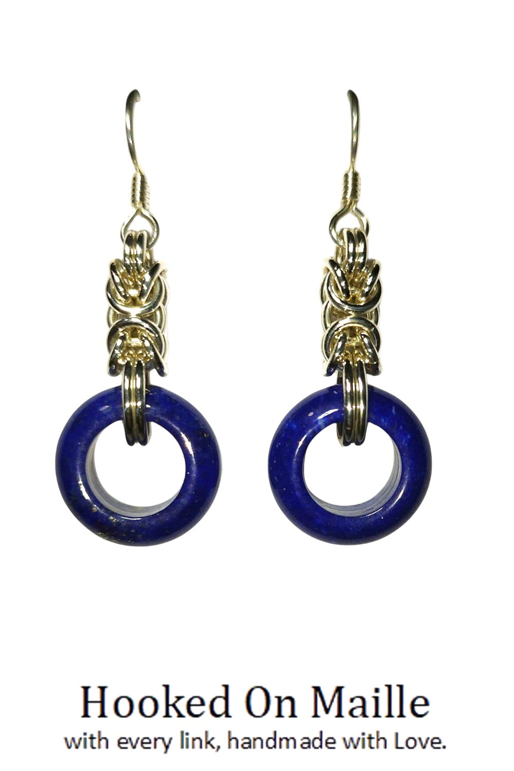 CREATIVE JEWELLERY STUDIO | Royal Byzantine Lapis Lazuli & Silver Earrings by Hooked On Maille