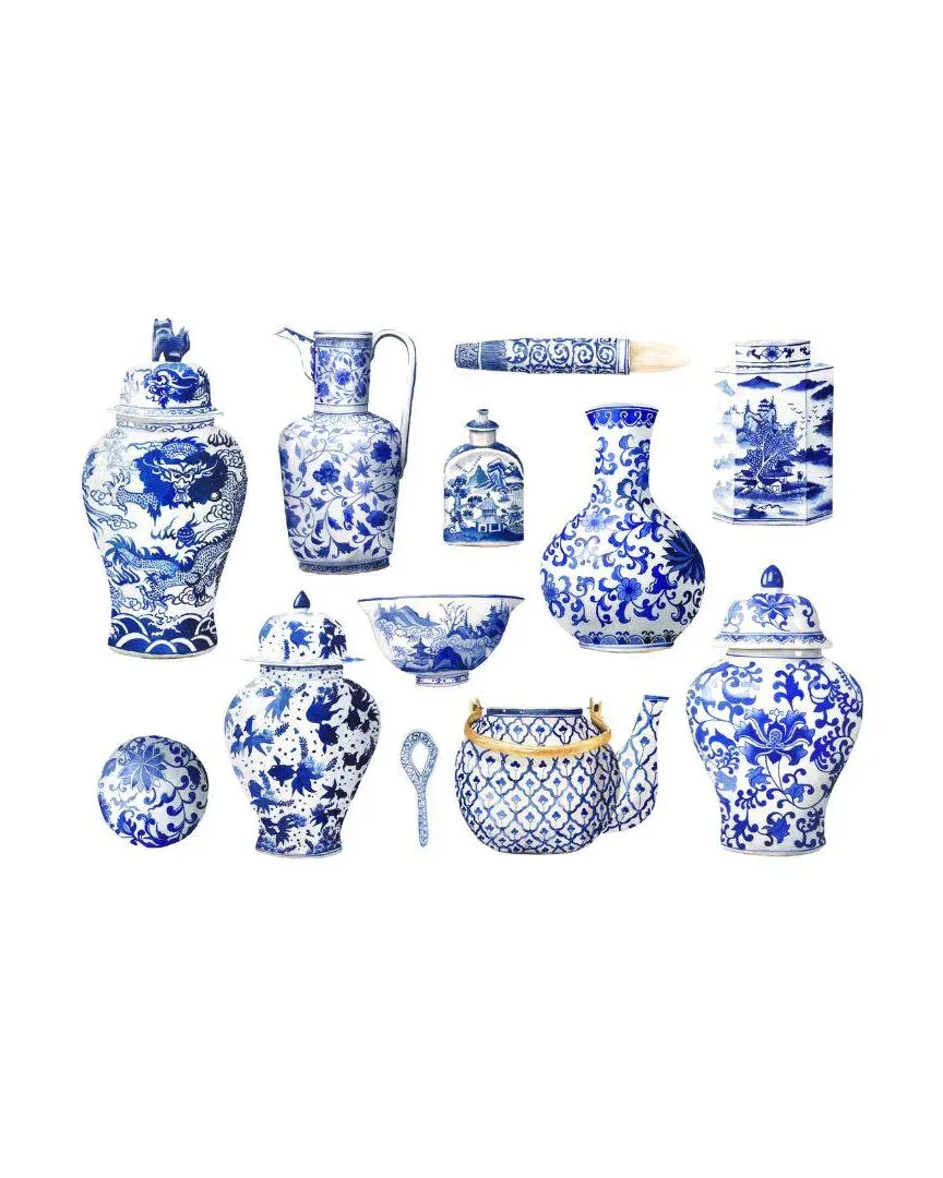 SINGLAPA | Blue Porcelain Art Print