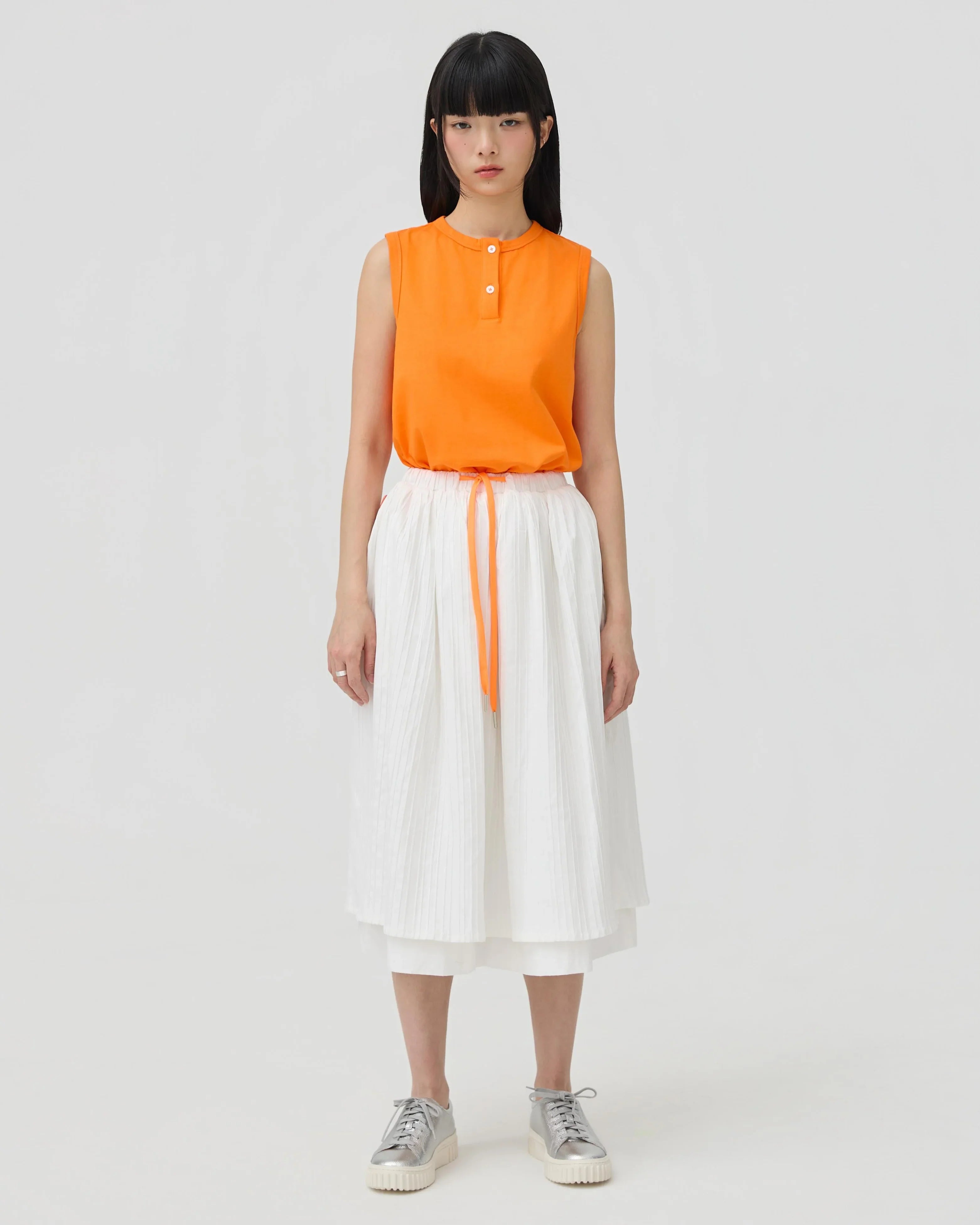 3EIGHTH | Futae Skirt In White Seersucker
