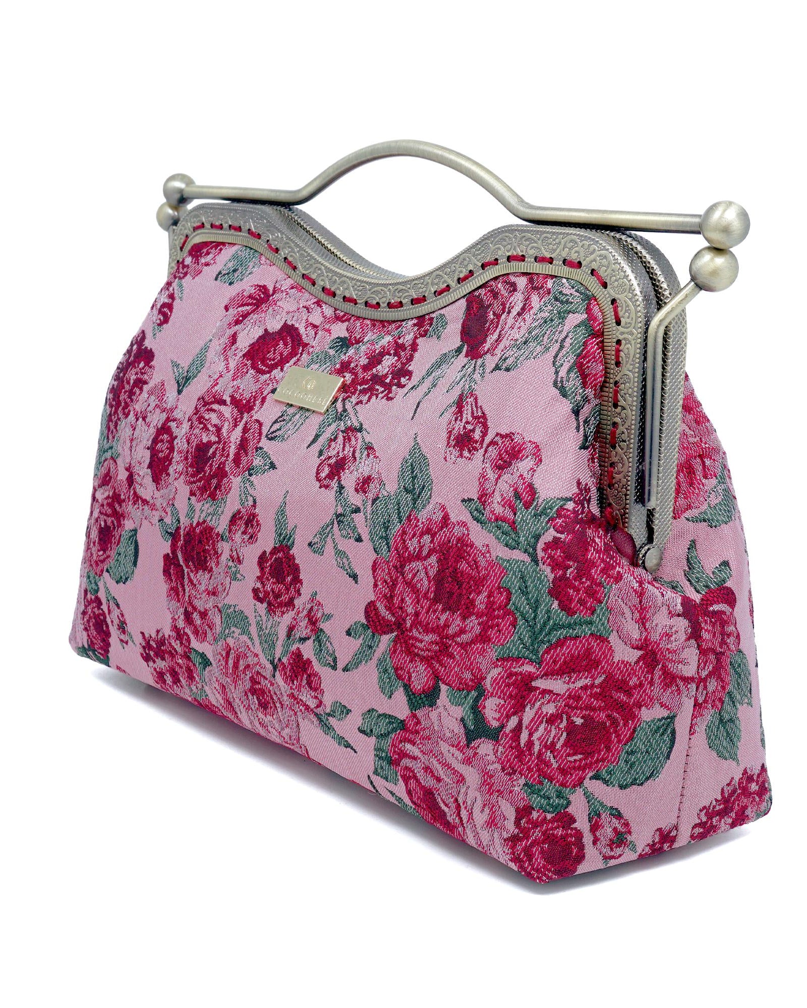 COCOONESE | Dual Lock Metal Handle Bag - Rose of Versailles