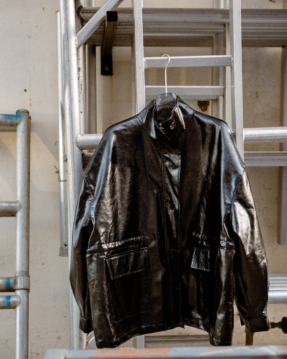 SAERO COLLECTIVE | Ryu Oversized Lacquer Jacket | Black
