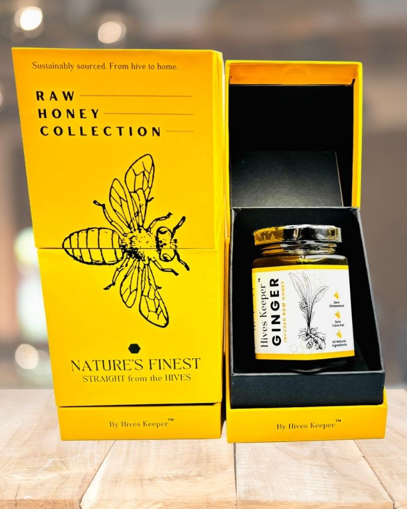 HIVES KEEPER | Infused Raw Honey (with Gift Box) - Ginger Infused Raw Honey