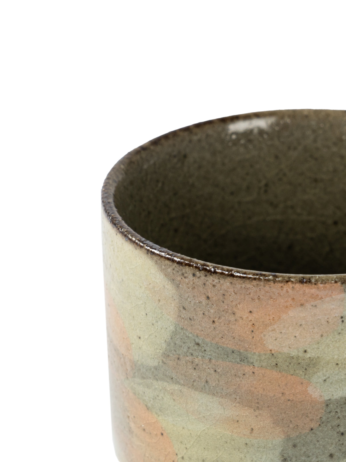 CRAFILAB | Ice Flake Glaze & Daisy Round Teacup