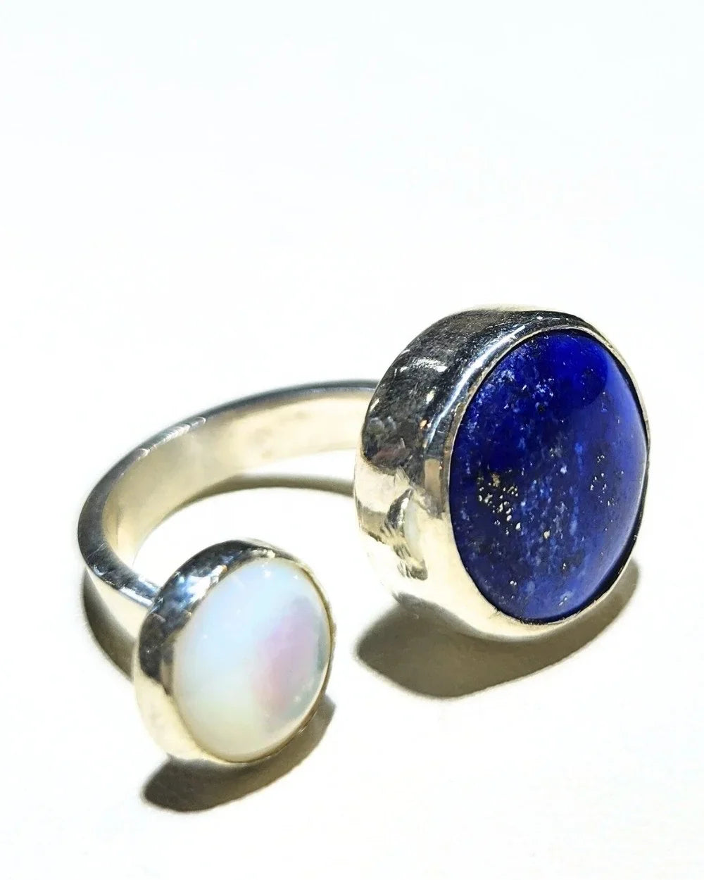 CREATIVE JEWELLERY STUDIO | Lapis Lazuli & Mother of Pearl Bubble Ring by Design of Gems