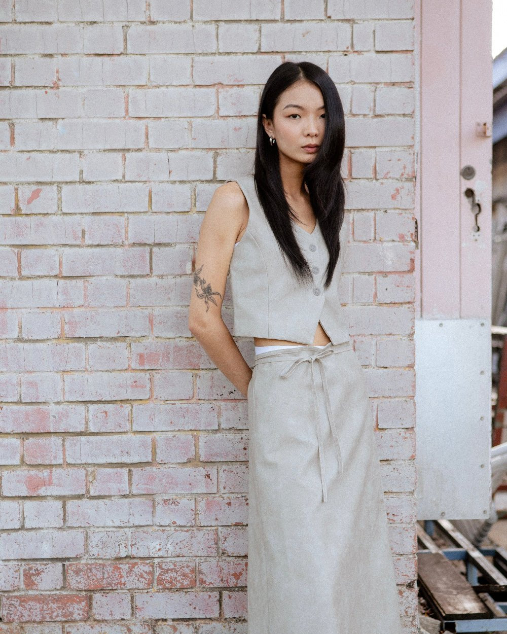SAERO COLLECTIVE | Hae Wrap Skirt | Sand
