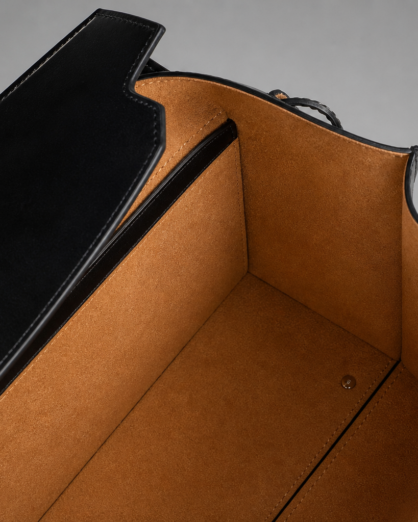 WU HAUS | LE H 42 Black Leather Shoulder Bag