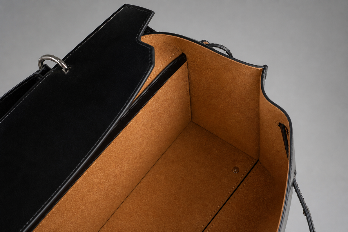 WU HAUS | LE H 42 Black Leather Shoulder Bag