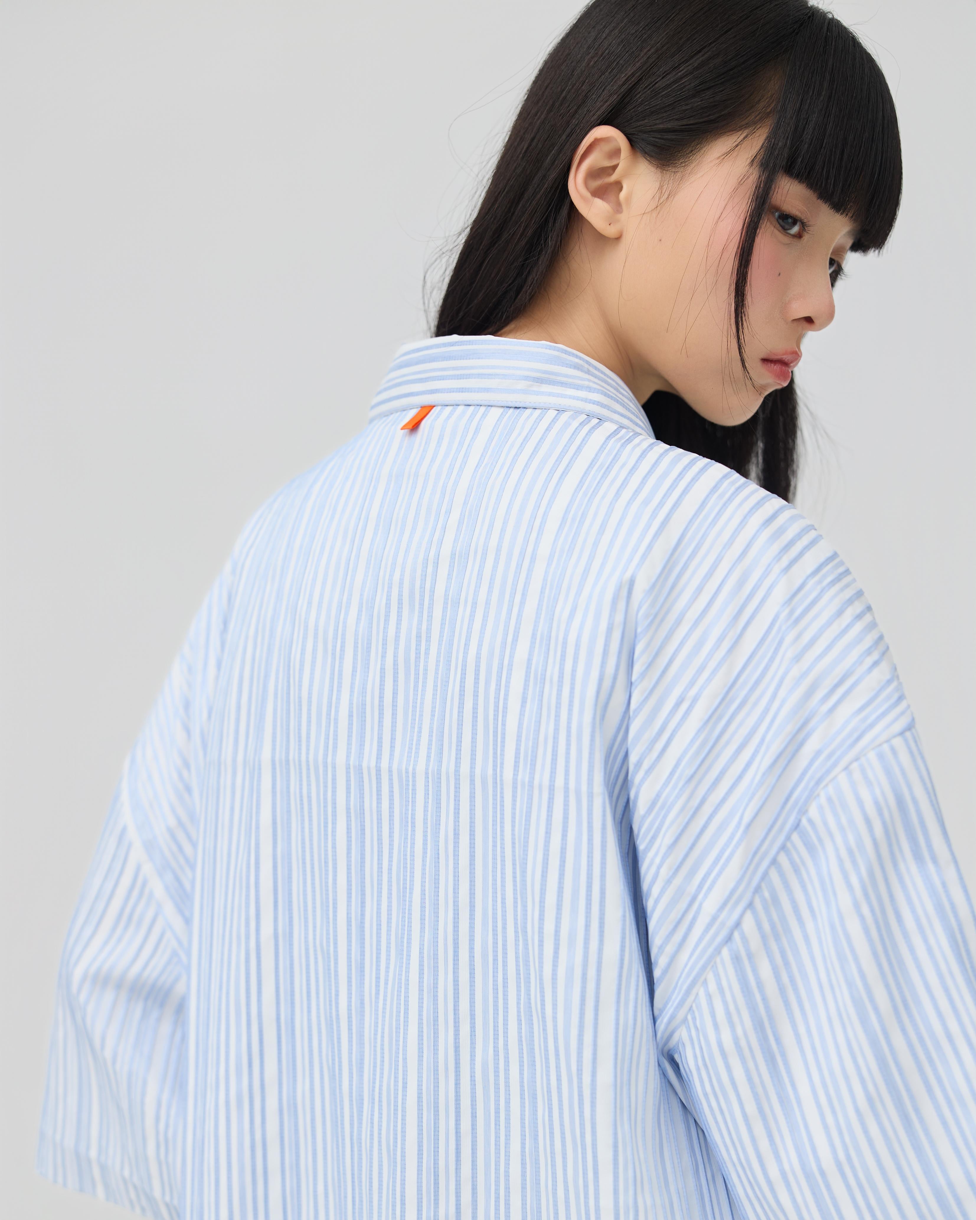 3EIGHTH | Fuwa Jacket In Blue Seersucker