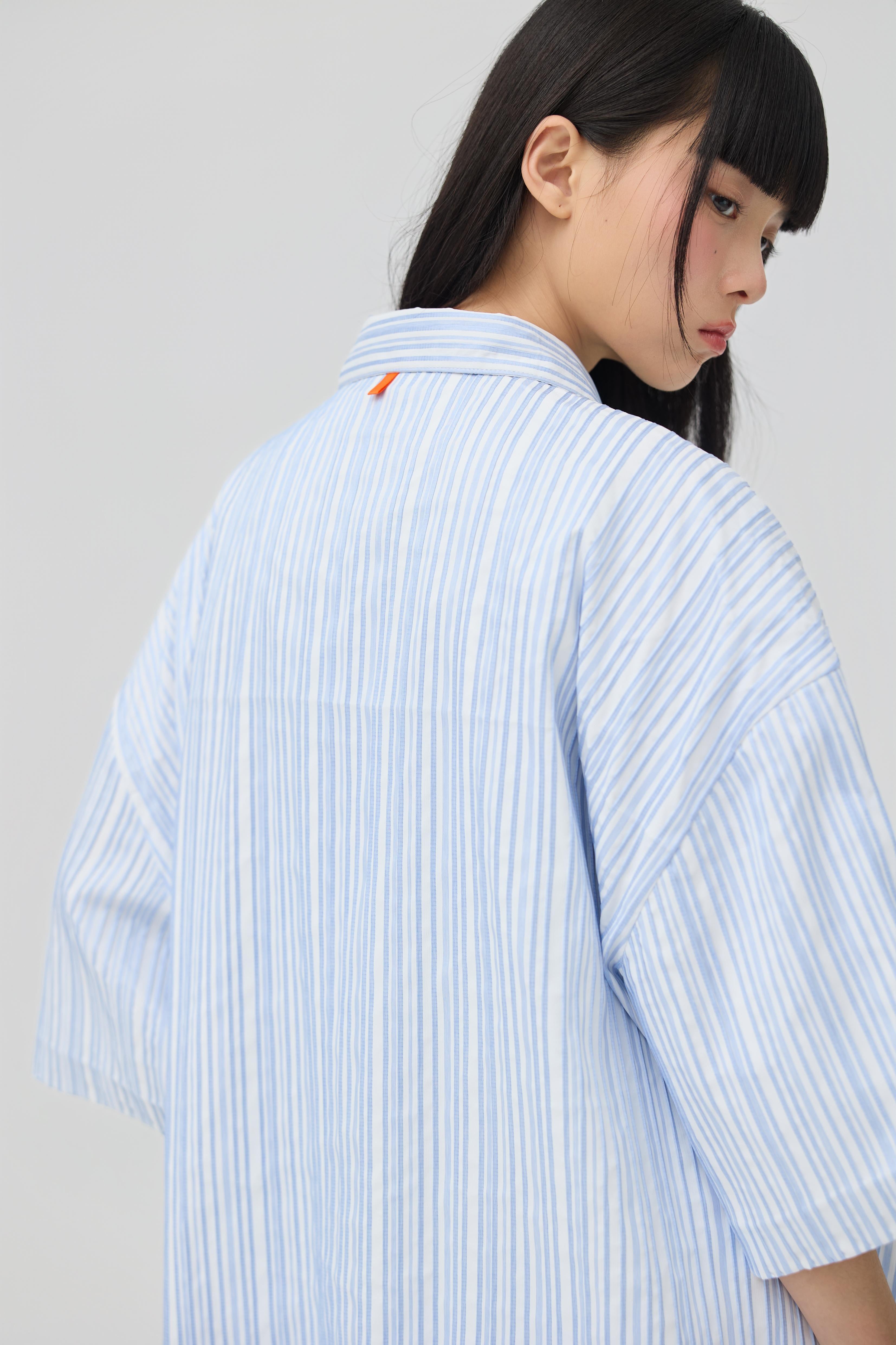 3EIGHTH | Fuwa Jacket In Blue Seersucker