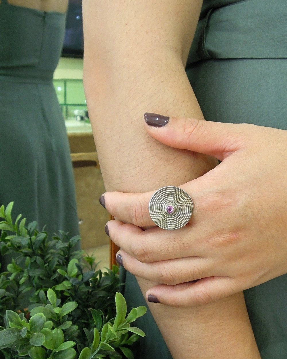 CREATIVE JEWELLERY STUDIO | Burmese Pink Sapphire, Rhodium Plated Silver, "Pansodan" Ring | Design of Gems