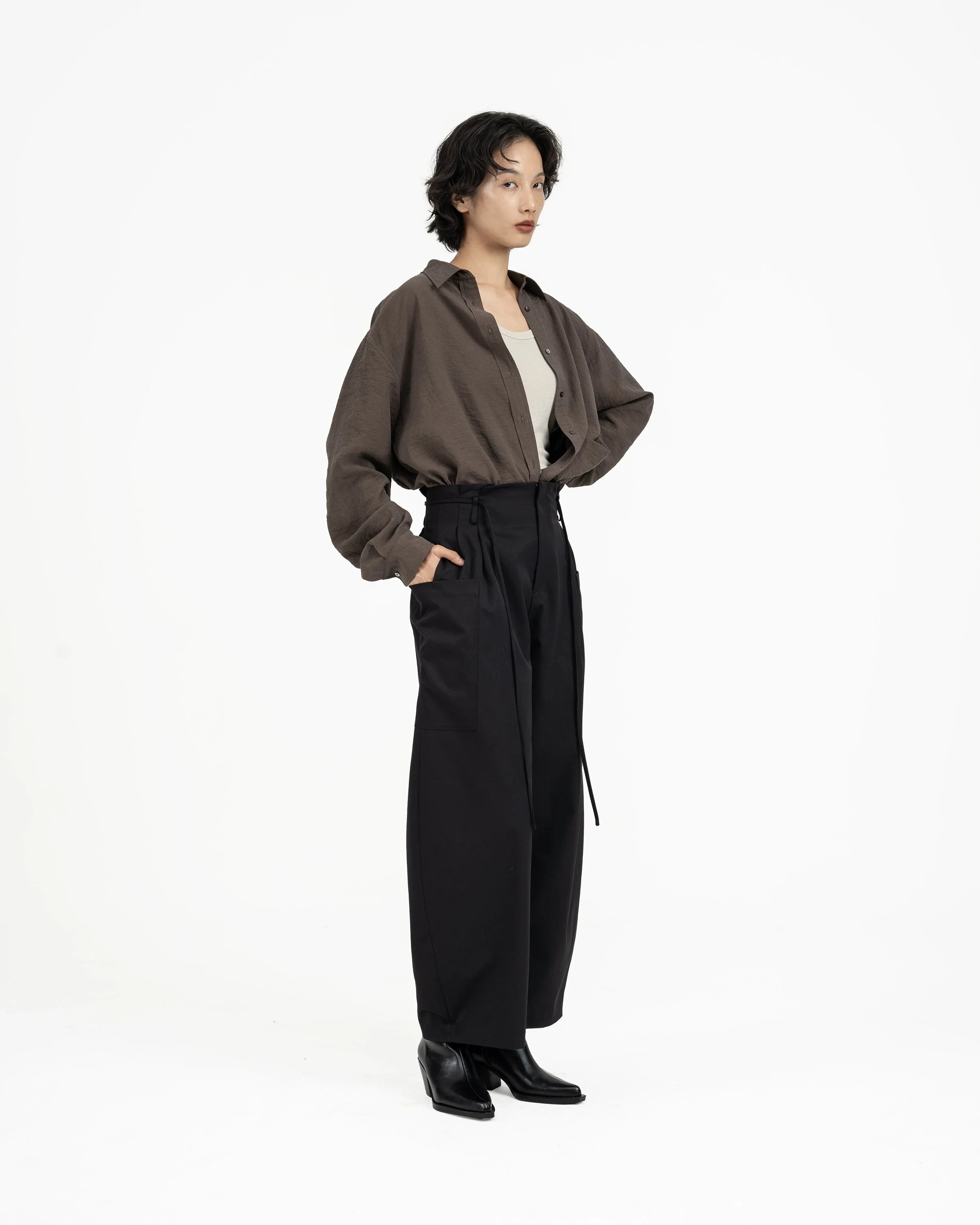 GRAYE | SOLOTEX® Barrel-Leg Trousers - Black