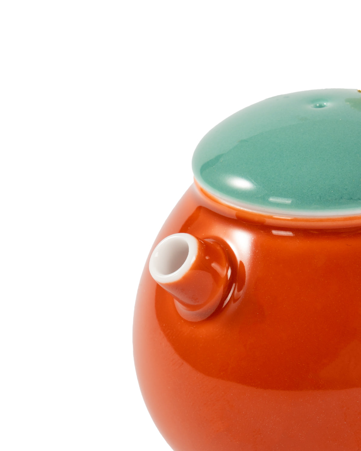 CRAFILAB | Brick Red & Turquoise Dragon Egg Teapot