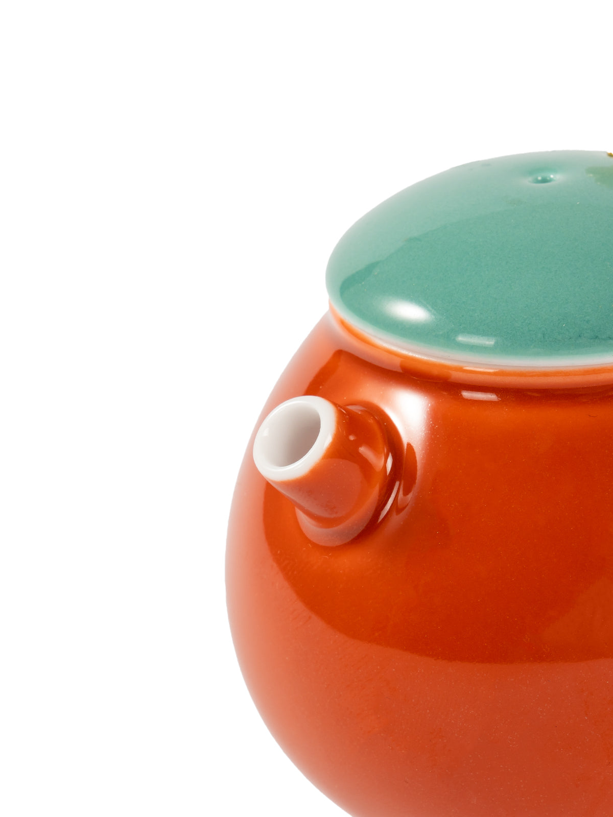 CRAFILAB | Brick Red & Turquoise Dragon Egg Teapot