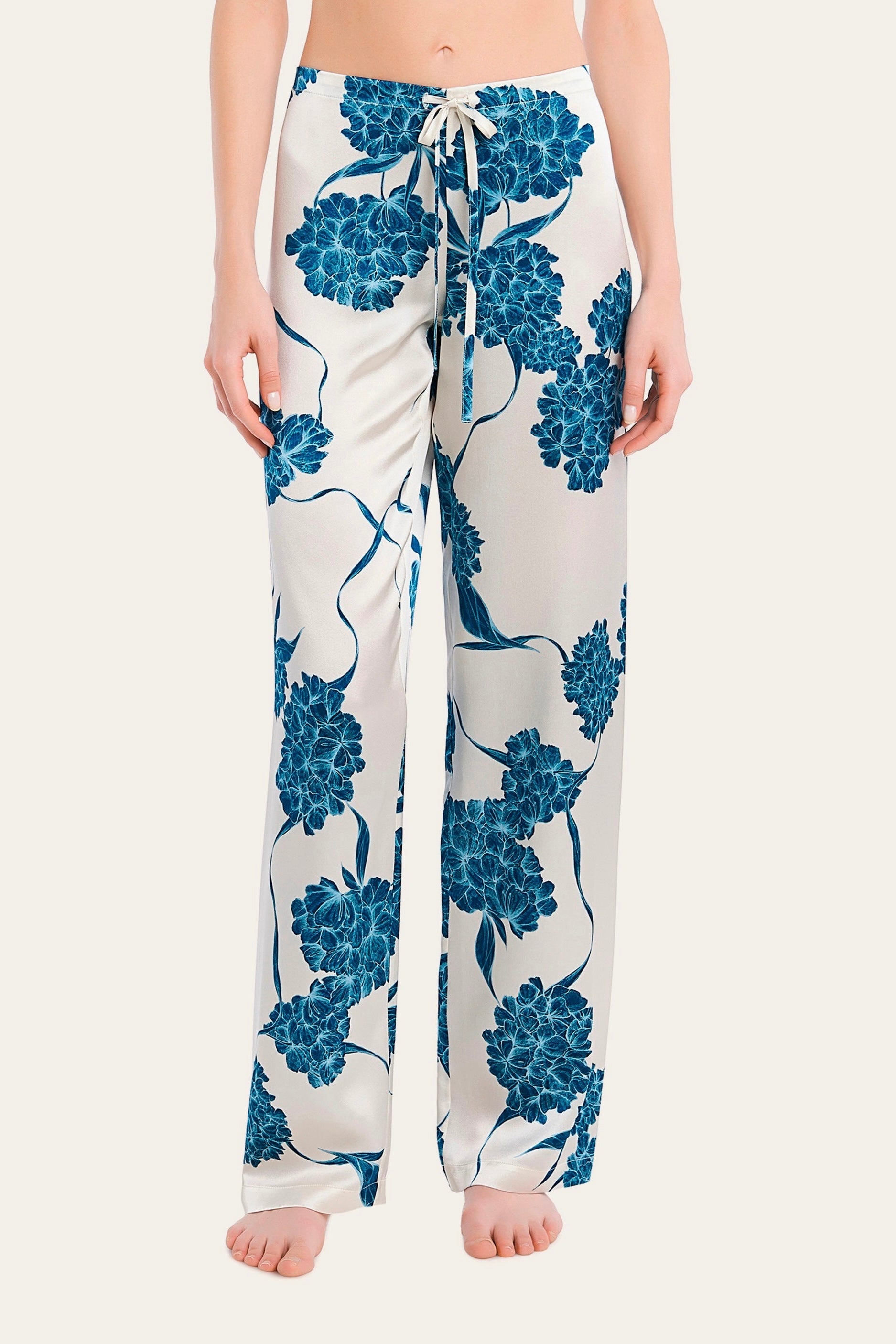 BELLS & BIRDS | Hydrangea Bloom Pyjamas Pants Set (Blue)