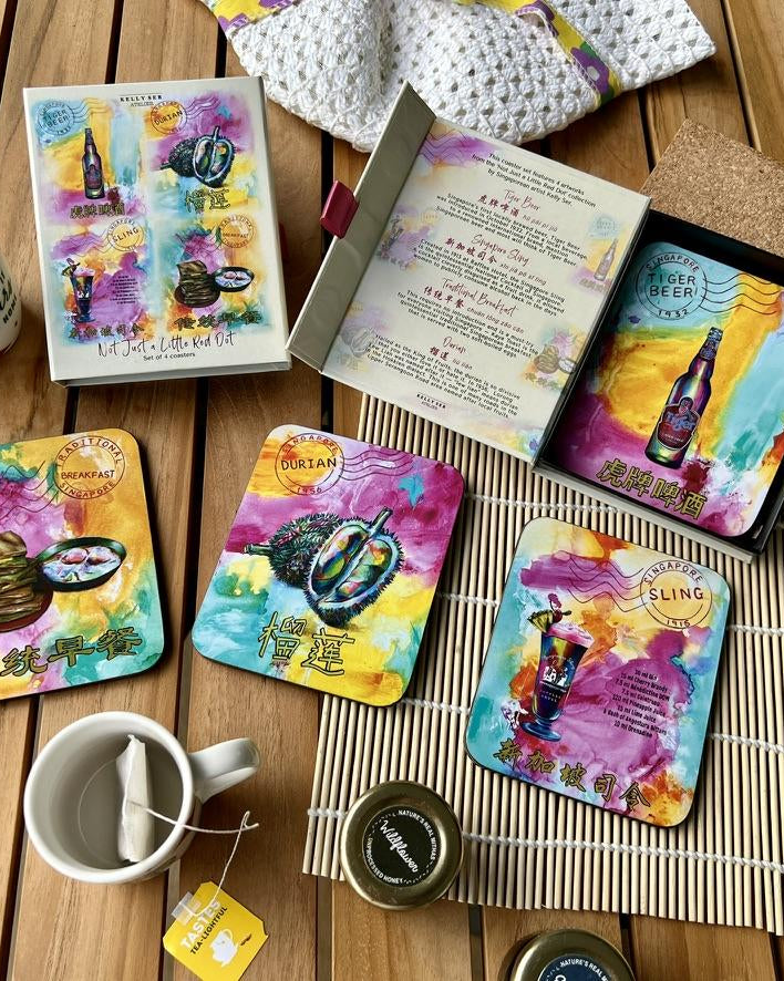 KELLY SER ATELIER | Not Just a Little Red Dot coasters: Food edition