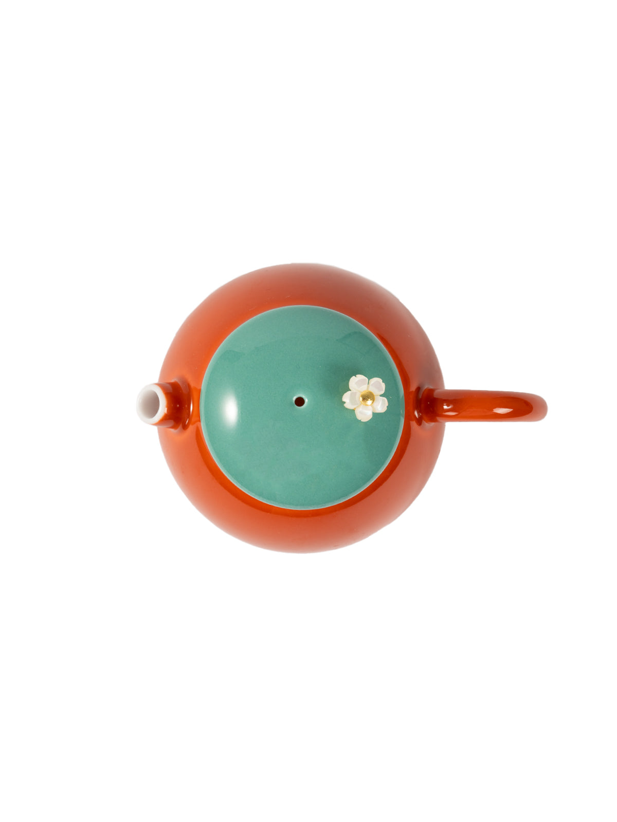 CRAFILAB | Brick Red & Turquoise Dragon Egg Teapot