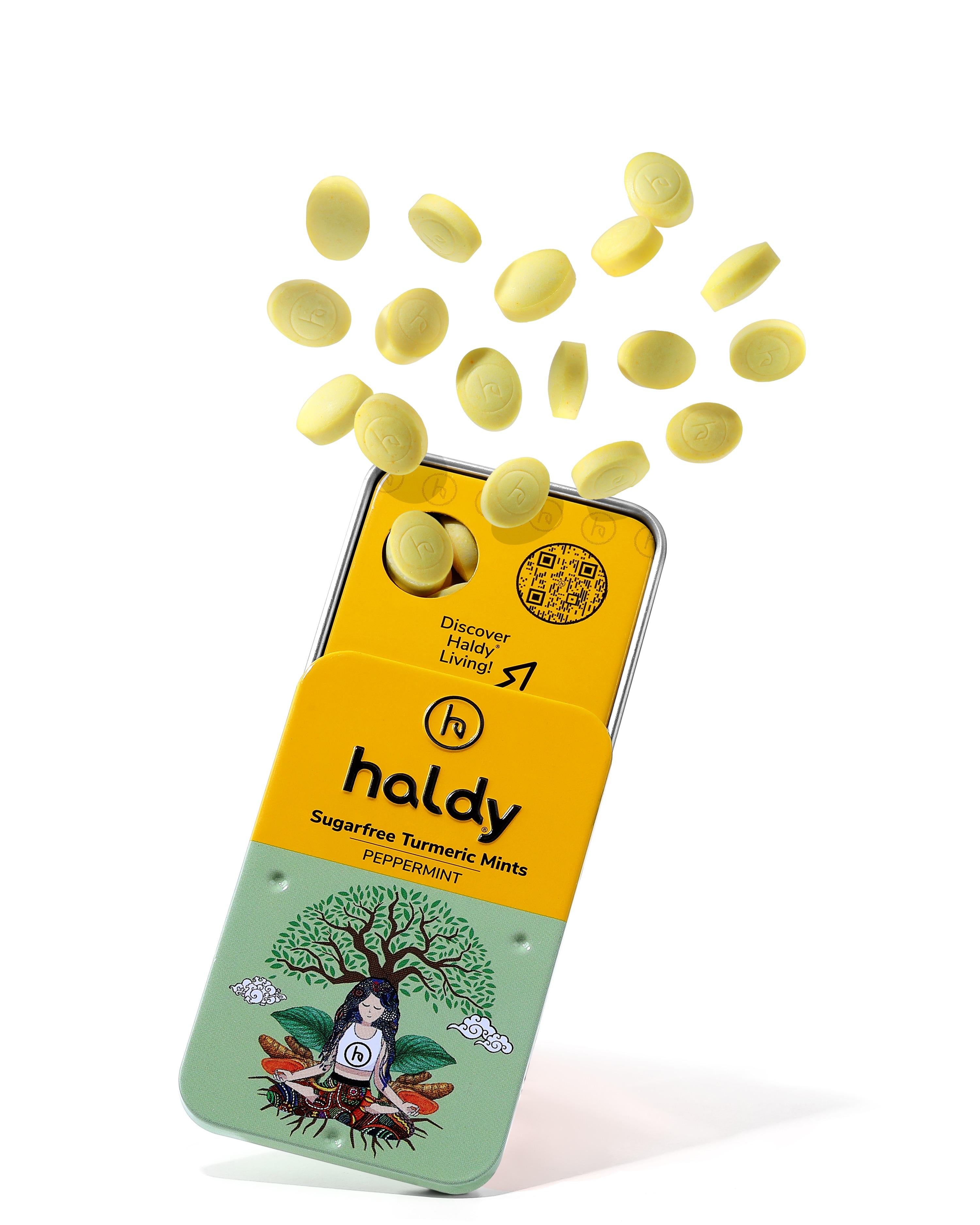 HALDY | Sugarfree Turmeric Mints - Peppermint (Single Pack)