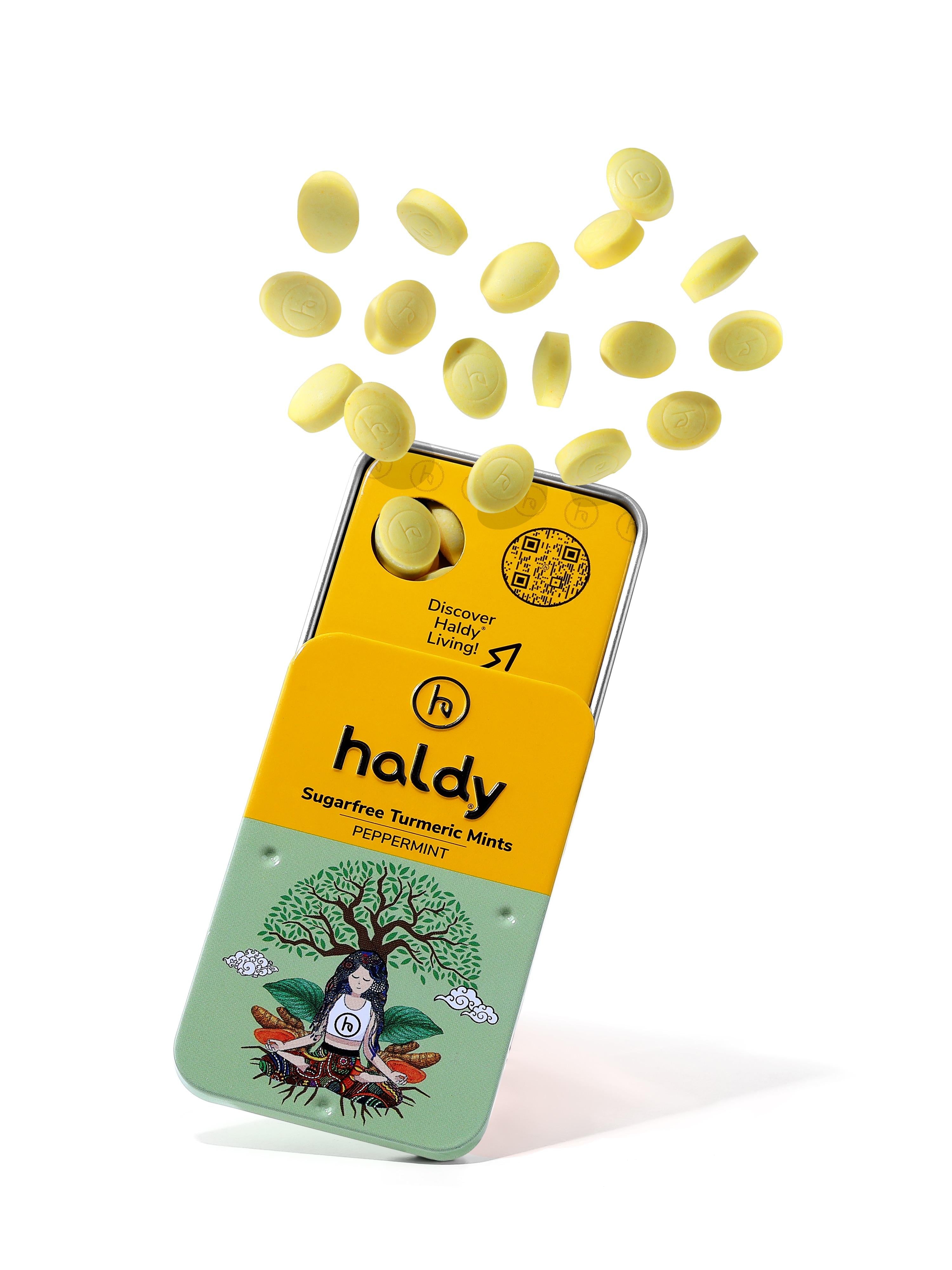 HALDY | Sugarfree Turmeric Mints - Peppermint (Single Pack)