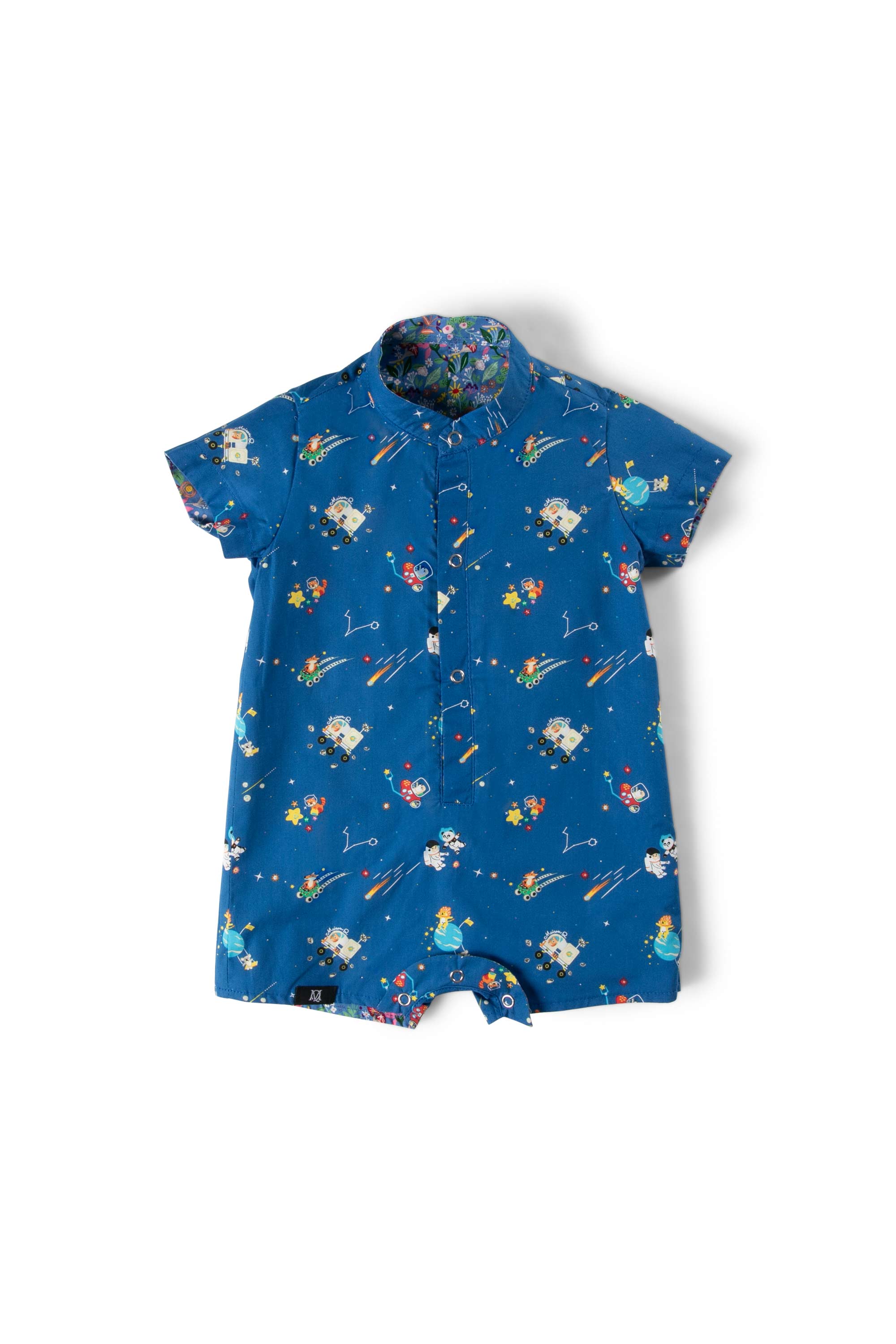 MAISON Q | Nine Yards Reversible Boy Onesie