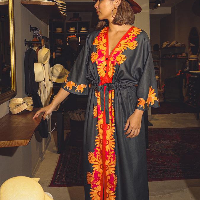 BINARY STYLE | Madame Wong Dress - Tropical Carnival - Long