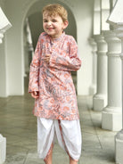 NIMBU | Devi Coral Boys Handblock Kurta Dhoti