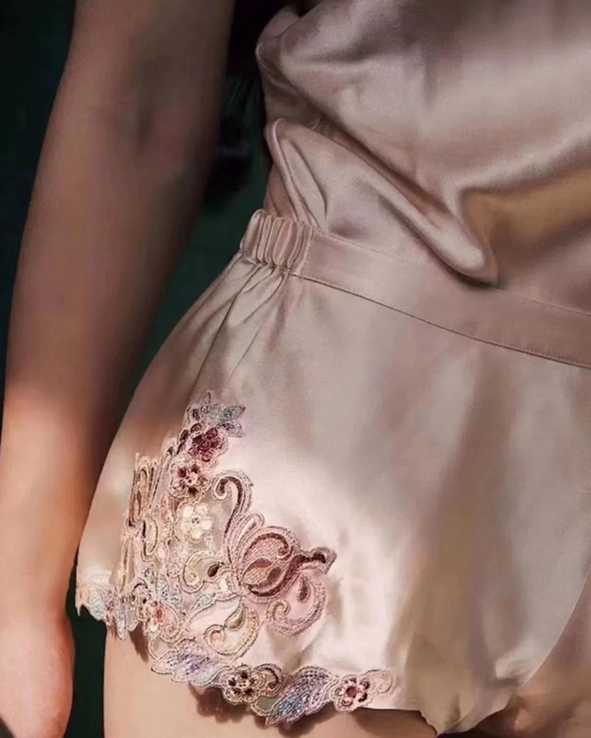 BELLS & BIRDS | Florentine Mulberry Silk Cami Set (Rose)