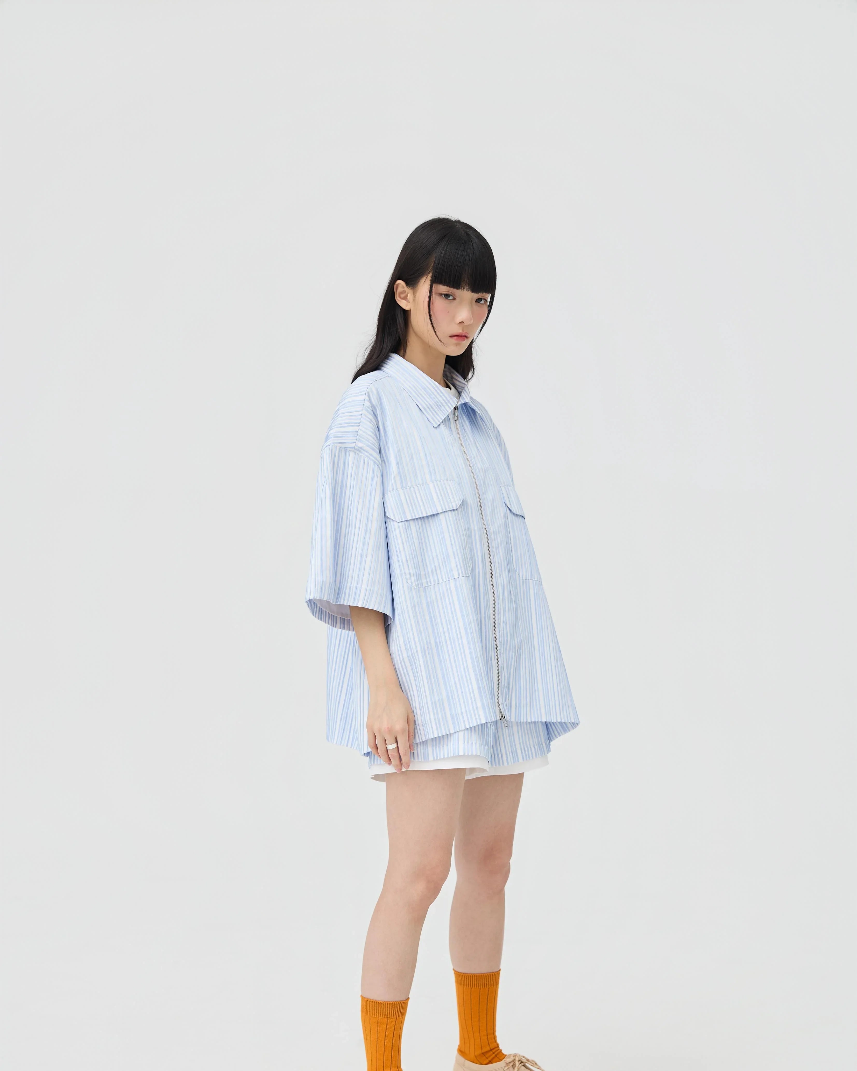 3EIGHTH | Fuwa Jacket In Blue Seersucker