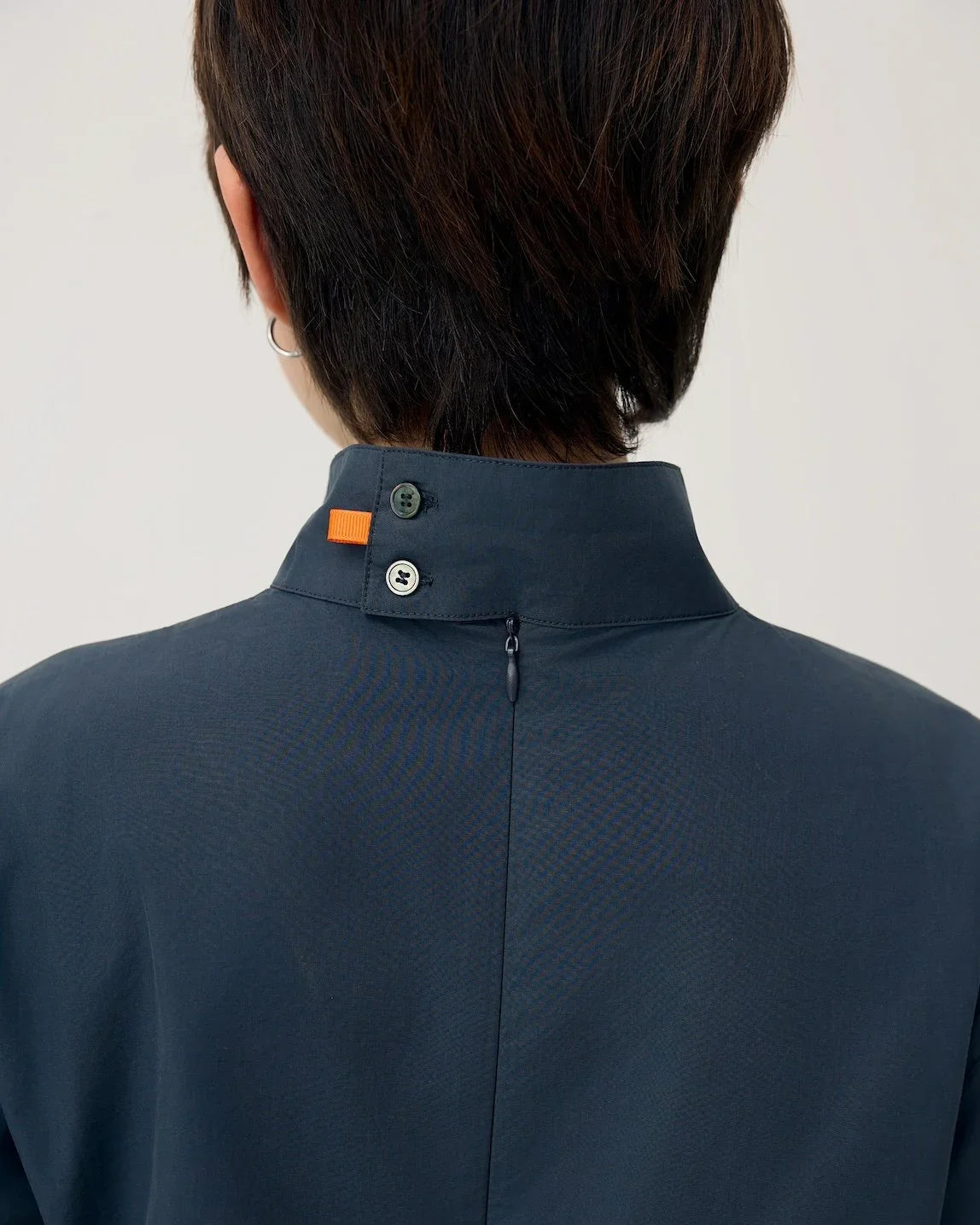 3EIGHTH | Oki Scarf Collar Top in Navy