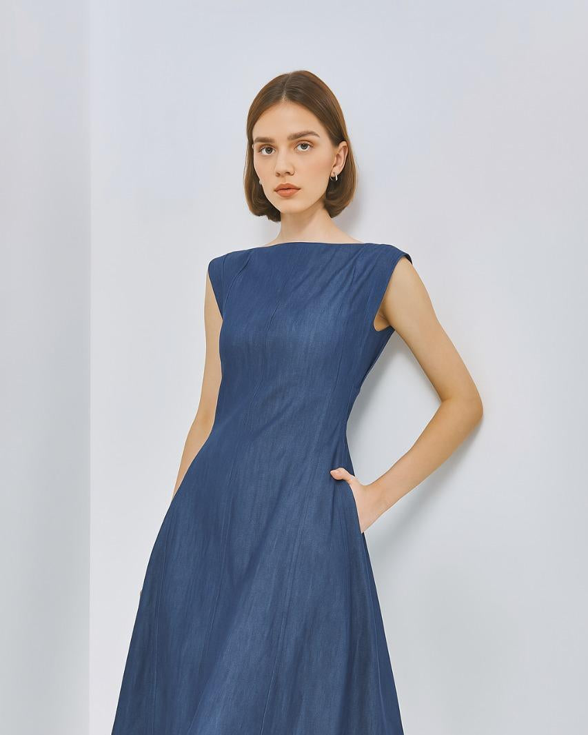 CAELI ECO LUXE | Low Back Denim Dress