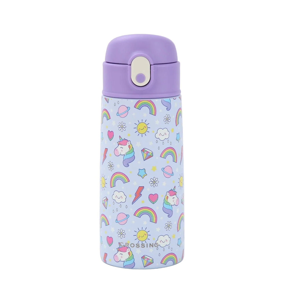 CROSSING | 400ml S/S 316 Kids' Insulated Water Bottle w/ Sipper Silicone Straw