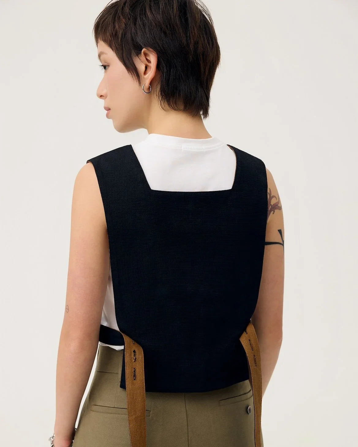 3EIGHTH | GYAKU 2-Way Reversible Vest in Black & Caramel