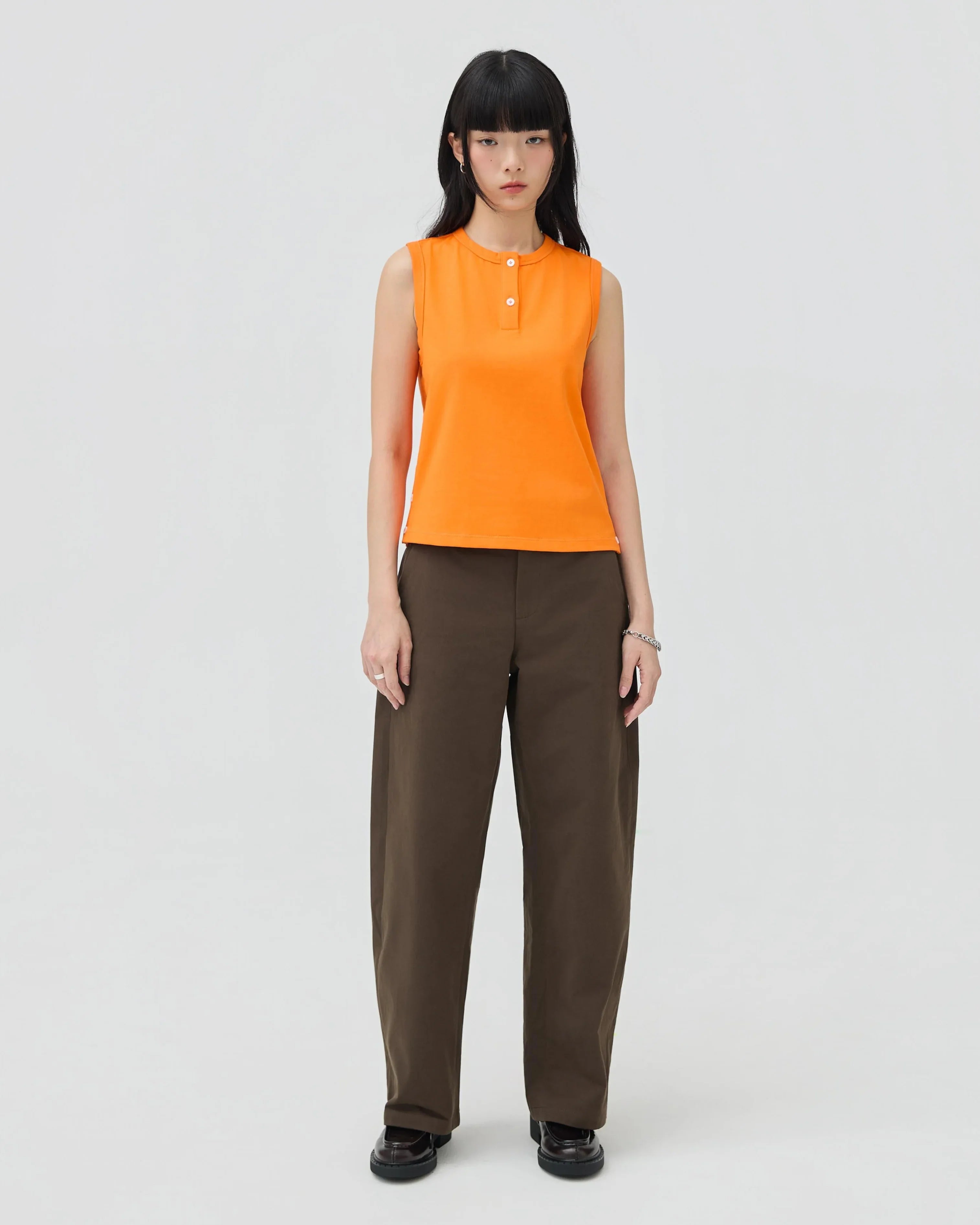 3EIGHTH | Musubi Henley Tank In Orange