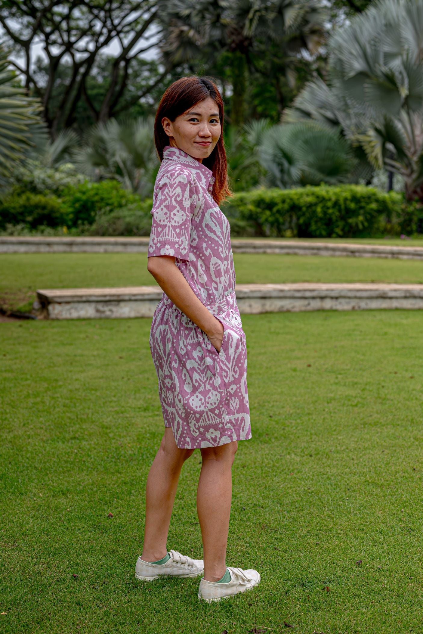 NIMBU | Ankara Mauve Womens Cotton Playsuit