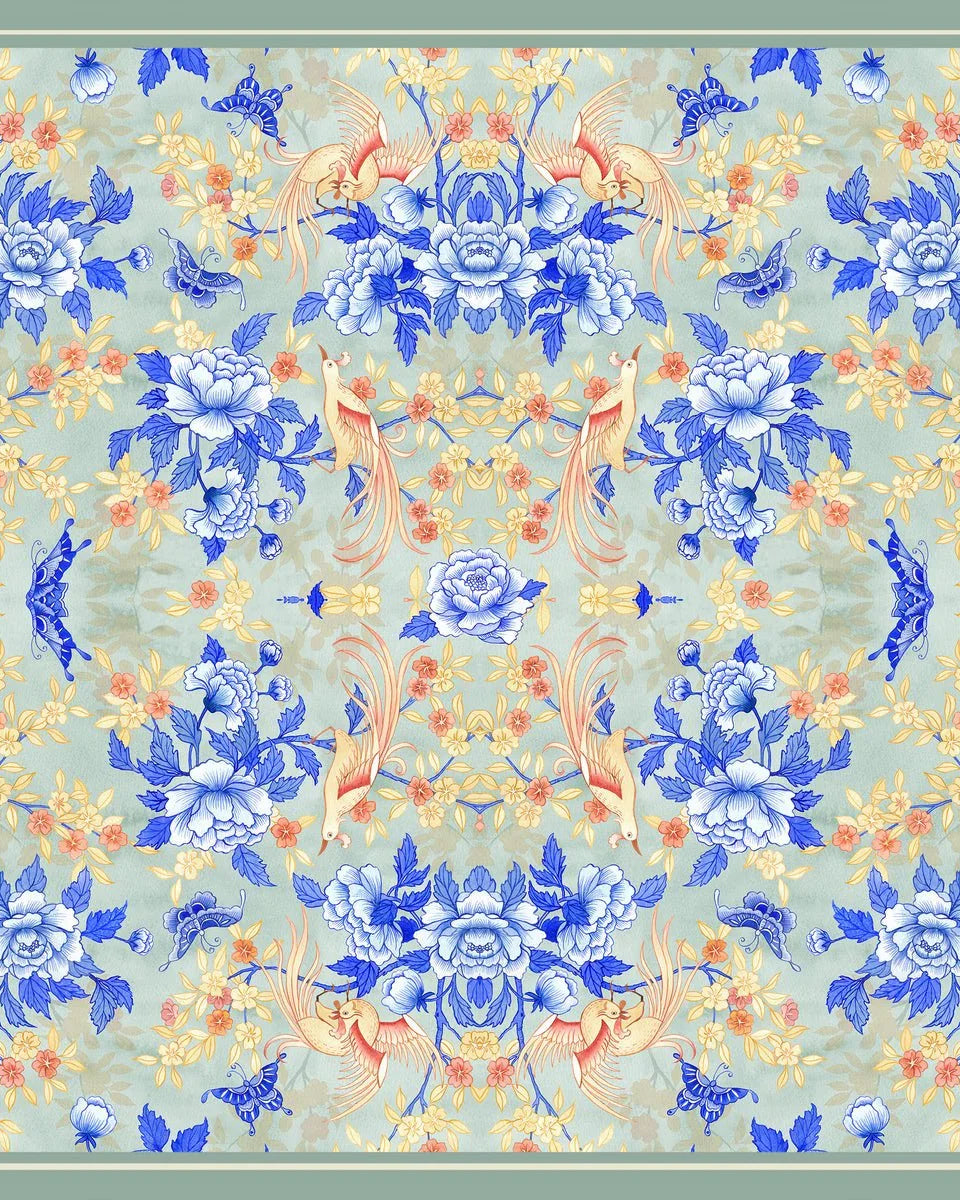 SINGLAPA | Birds & Butterfly Pocket Square