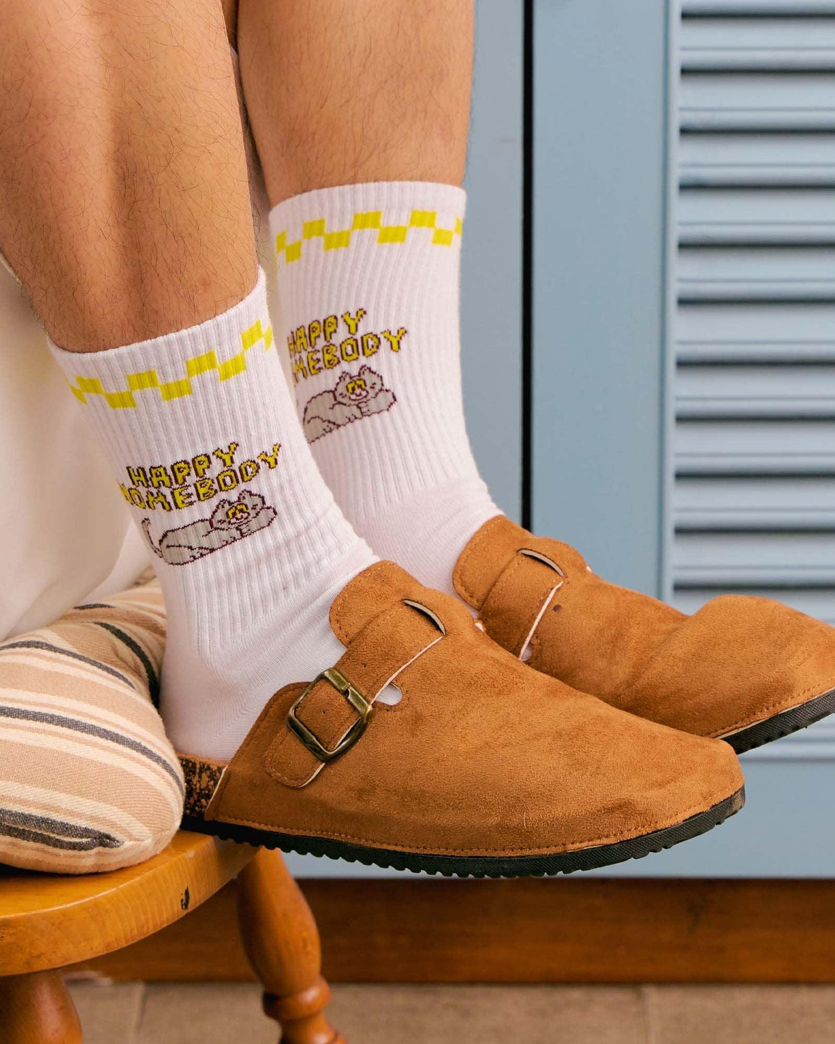 TALKING TOES | Happy Homebody Ribbed Crew Sock