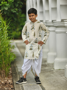 NIMBU | Shaheen Blue Boys Kurta Dhoti In Cotton