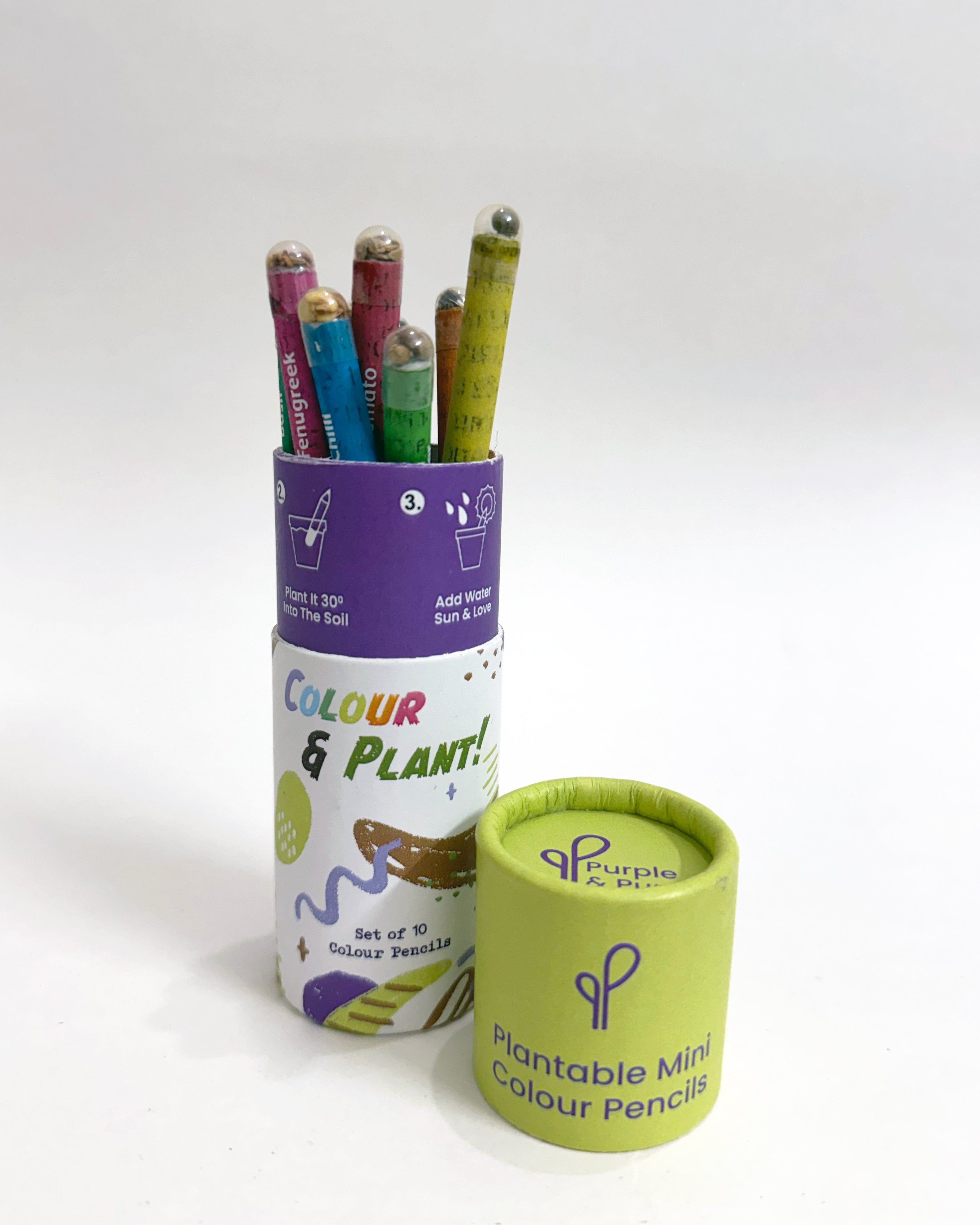 PURPLE AND PURE | Plantable Seed Coloured Pencils (Set of 10)