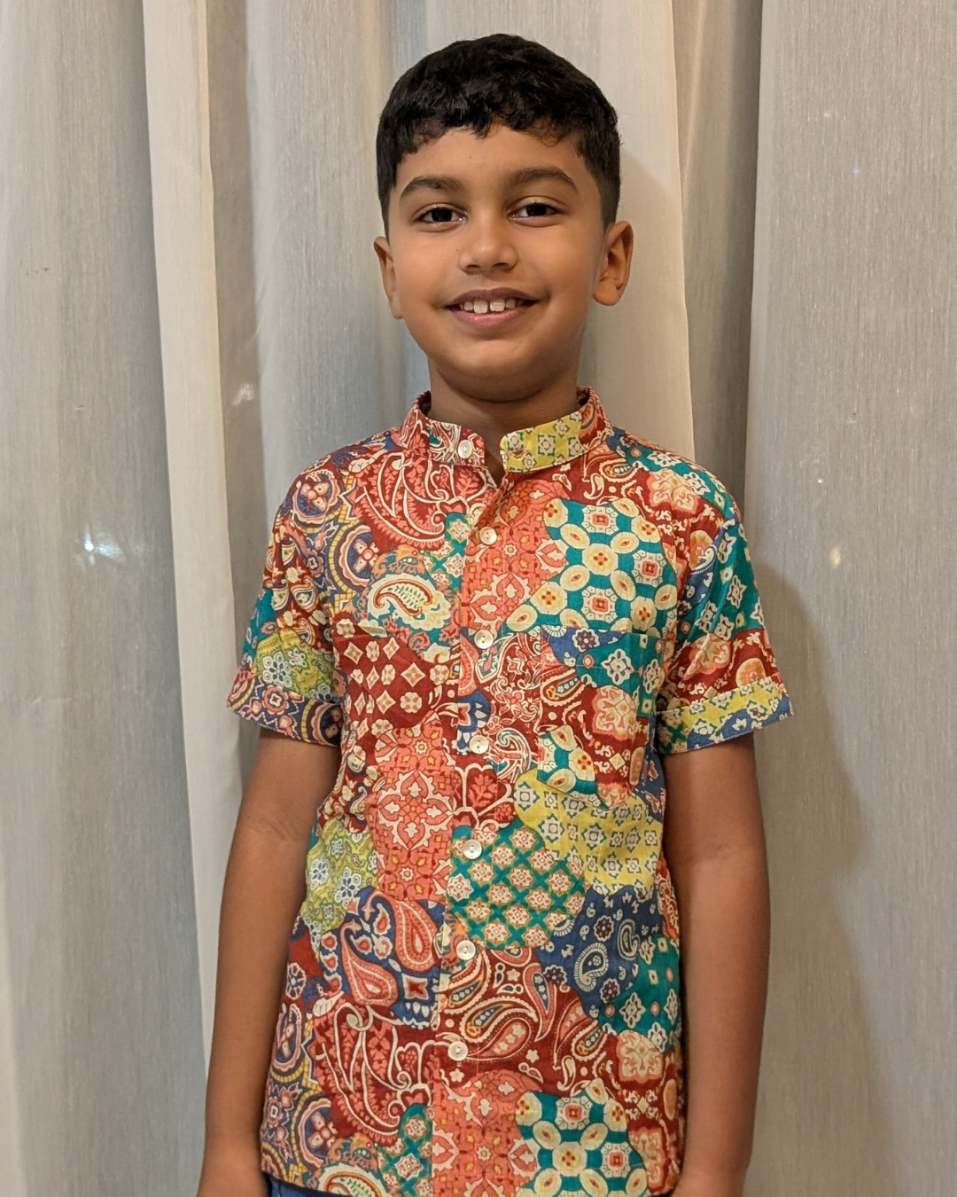NIMBU | Harmony Multicolor Kids Mandarin Cotton Shirt